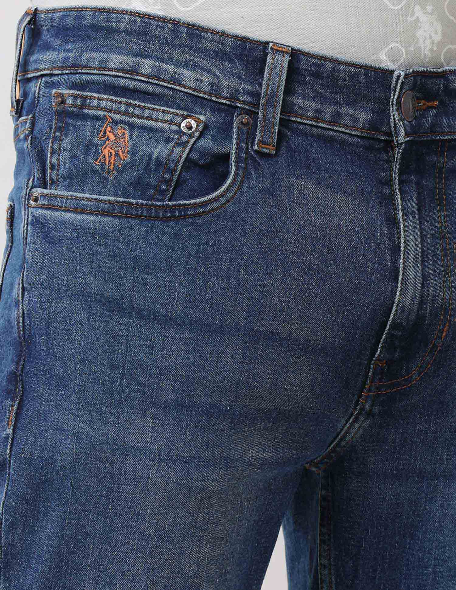 Cole Comfort Cropped Blue Jeans Dark Wash - U.S. Polo Assn. India | Large