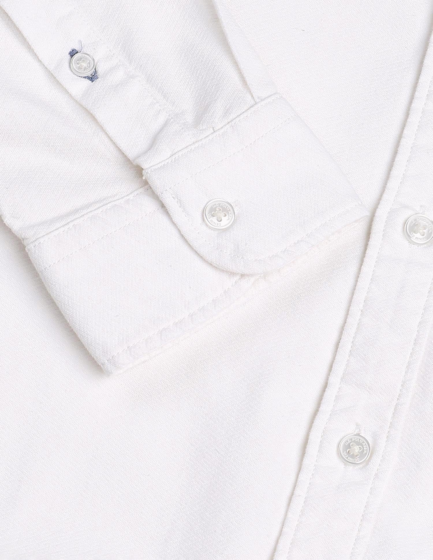 Pure Cotton Dobby Shirt White - U.S. Polo Assn. India | Large