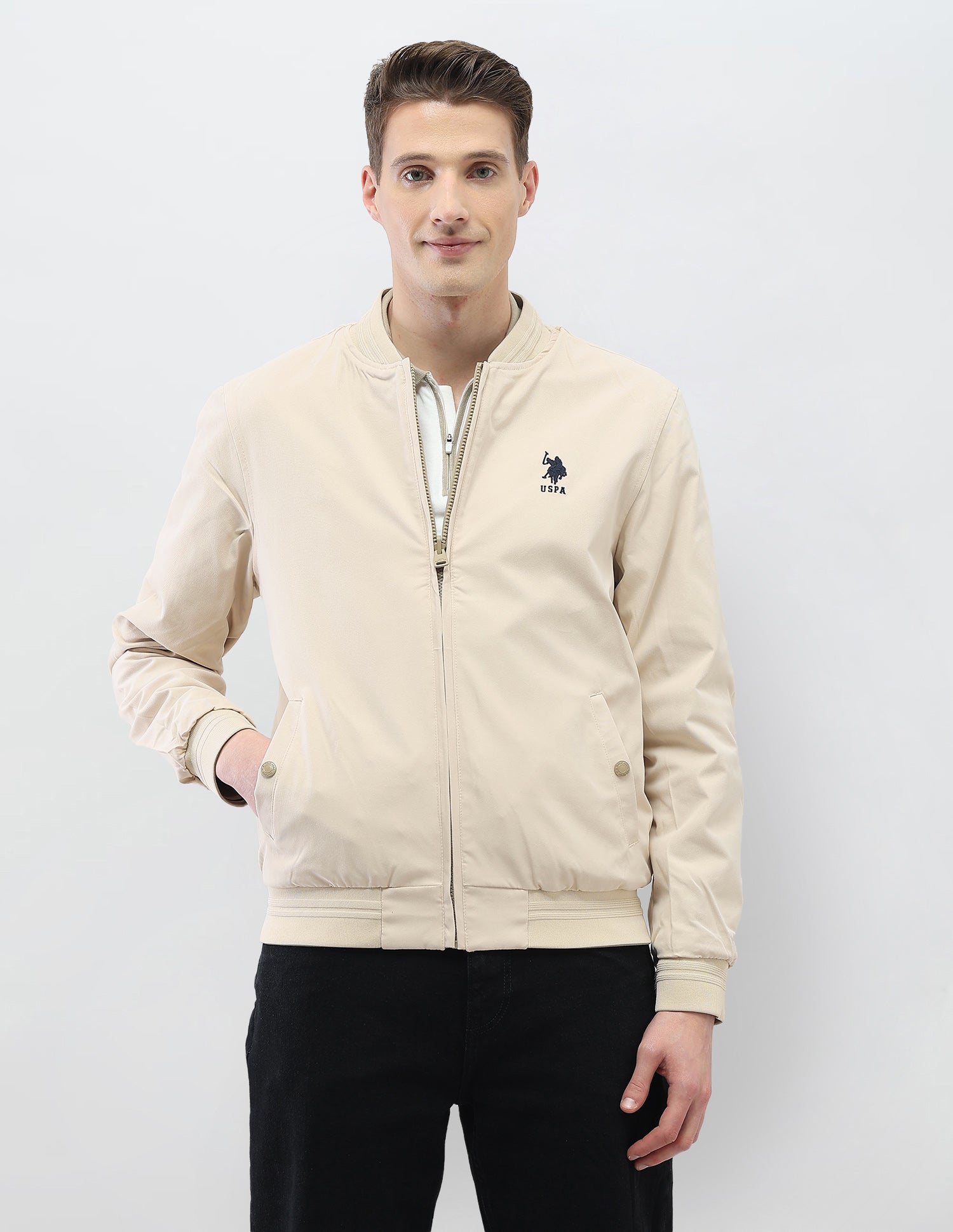 Reversible Regular Fit Jacket Beige - U.S. Polo Assn. India | Large