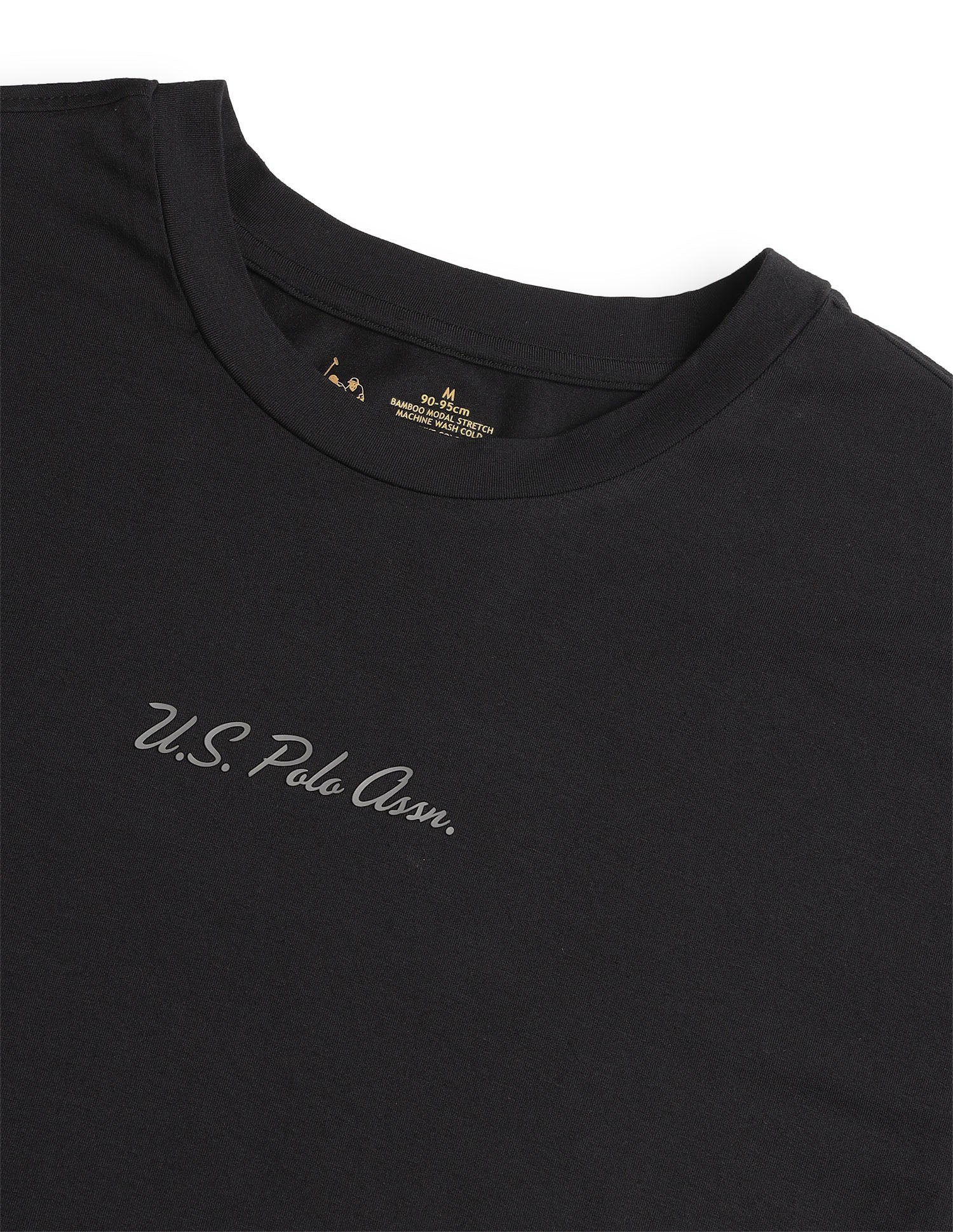 Round Neck Comfort Fit PE007-PL Lounge T-Shirt - Pack Of 1 Black - U.S. Polo Assn. India | Large