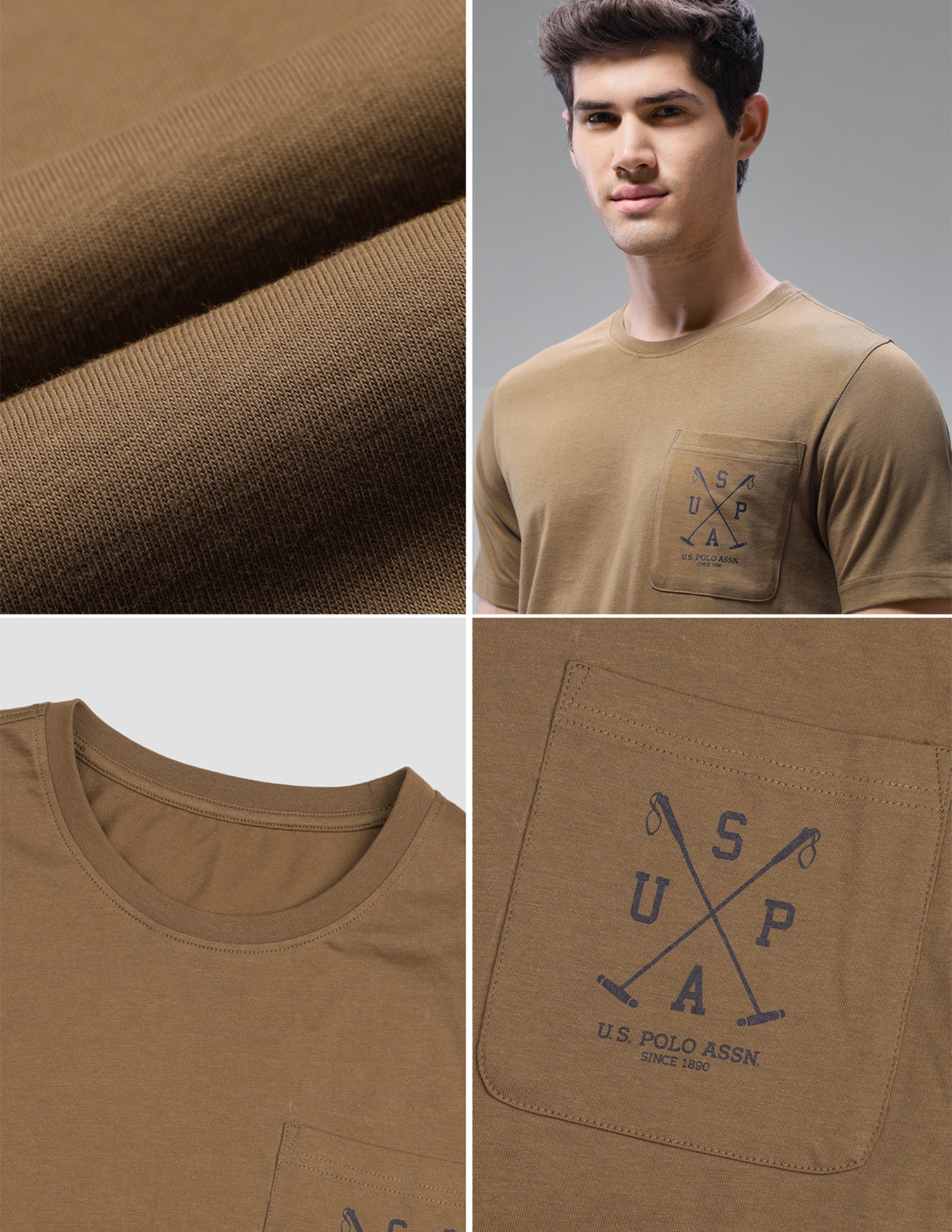 Solid Regular Fit Loungewear T-Shirt Butternut - U.S. Polo Assn. India | Large
