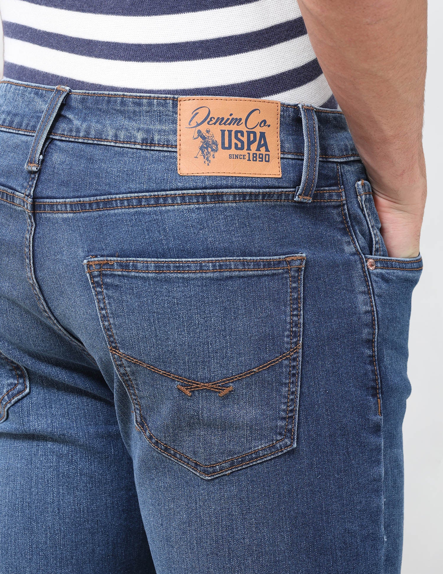 Harold Slim Straight Fit Blue Jeans Dark Indigo - U.S. Polo Assn. India | Large