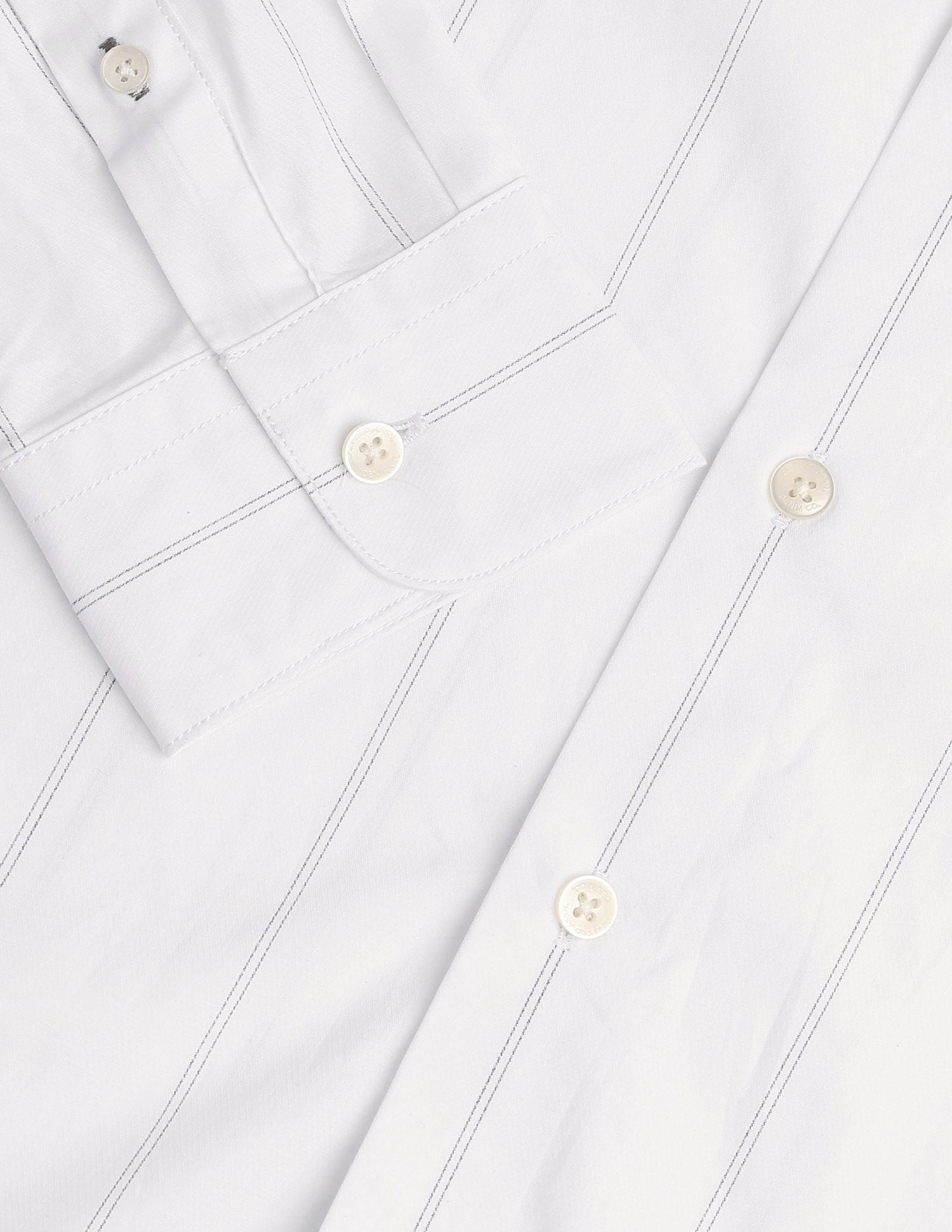 Pinstriped Poplin Pure Cotton Shirt White - U.S. Polo Assn. India | Large
