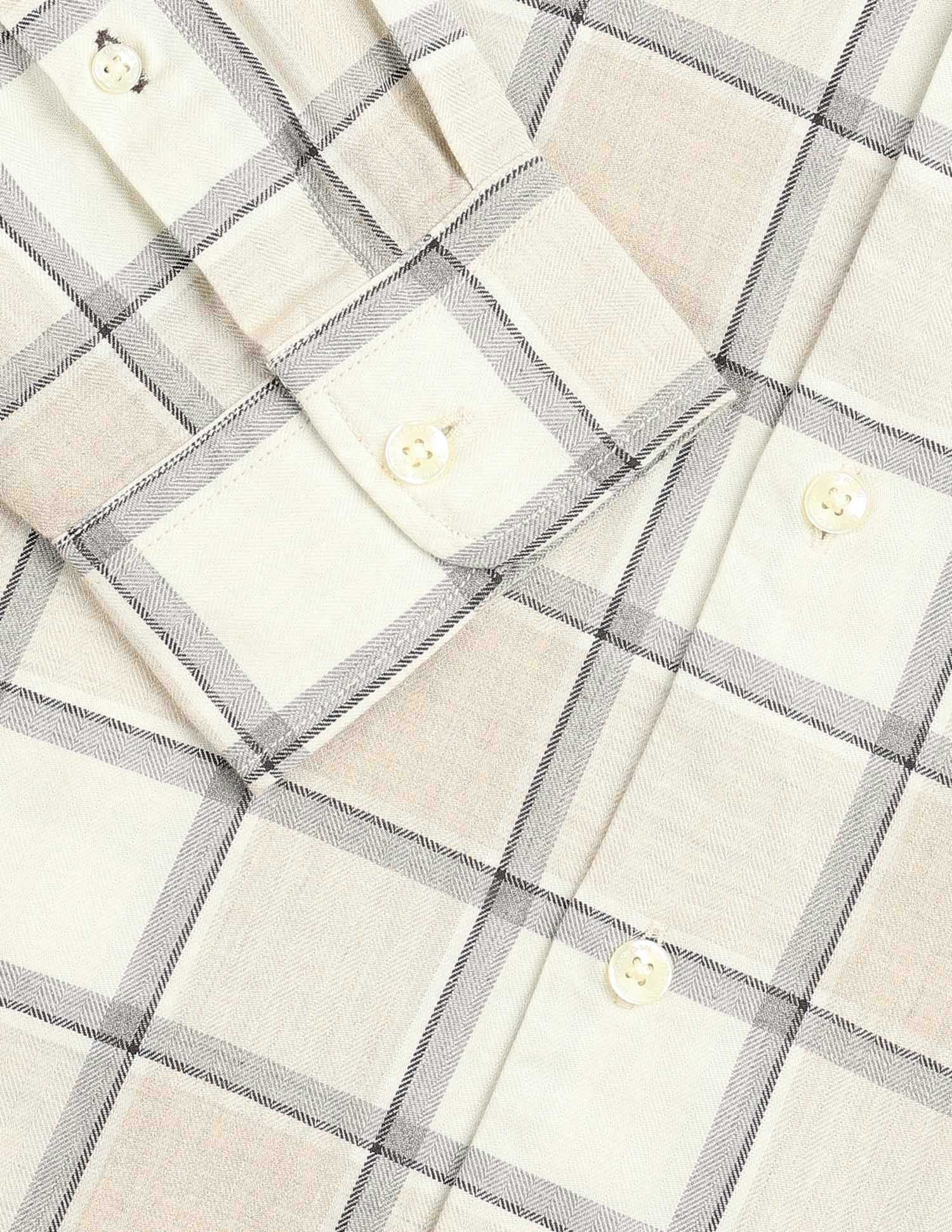 Grid Tattersall Checked Twill Shirt Ecru - U.S. POLO ASSN. | Large