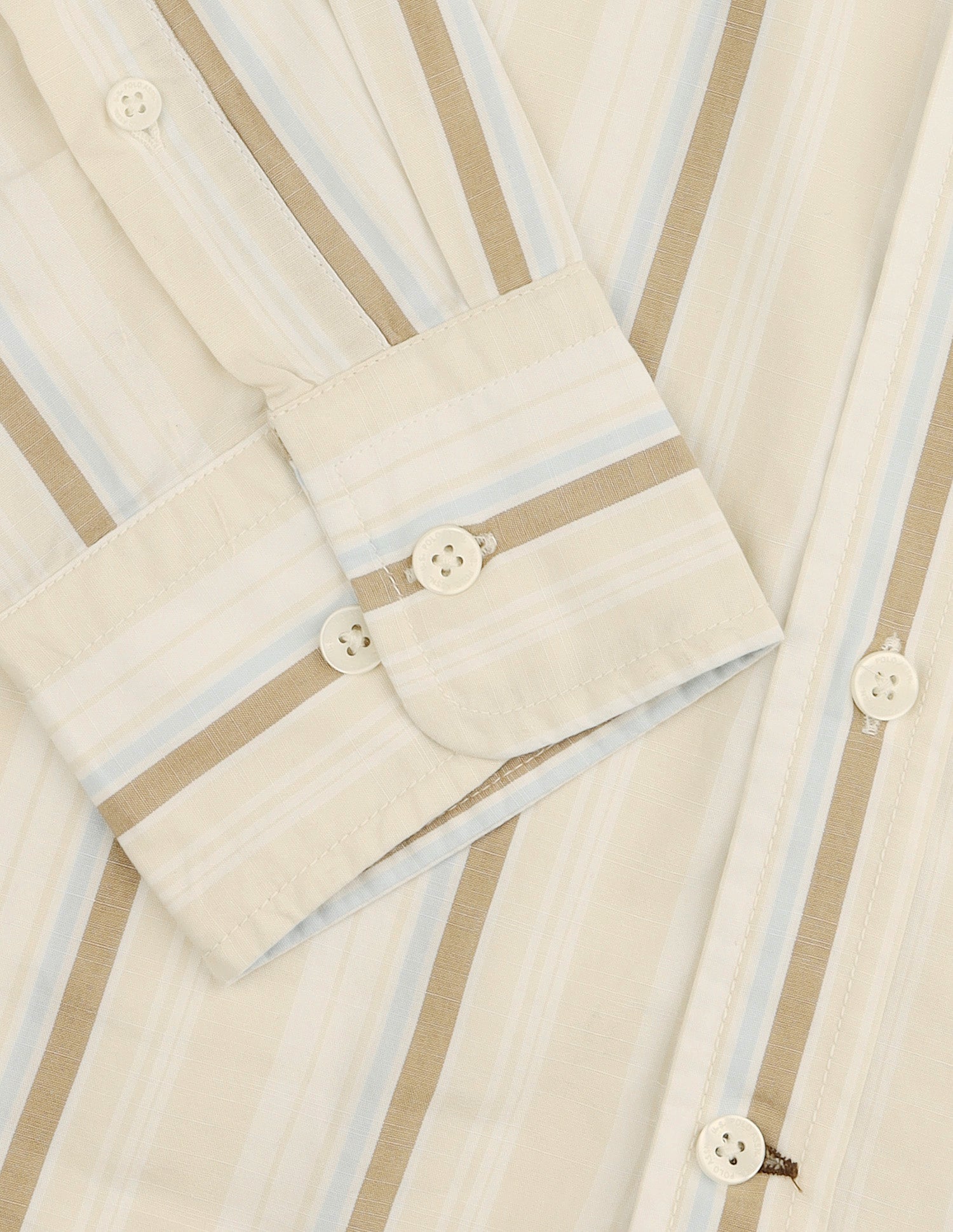 Tailored Fit Vertical Striped Shirt Beige - U.S. Polo Assn. India | Large