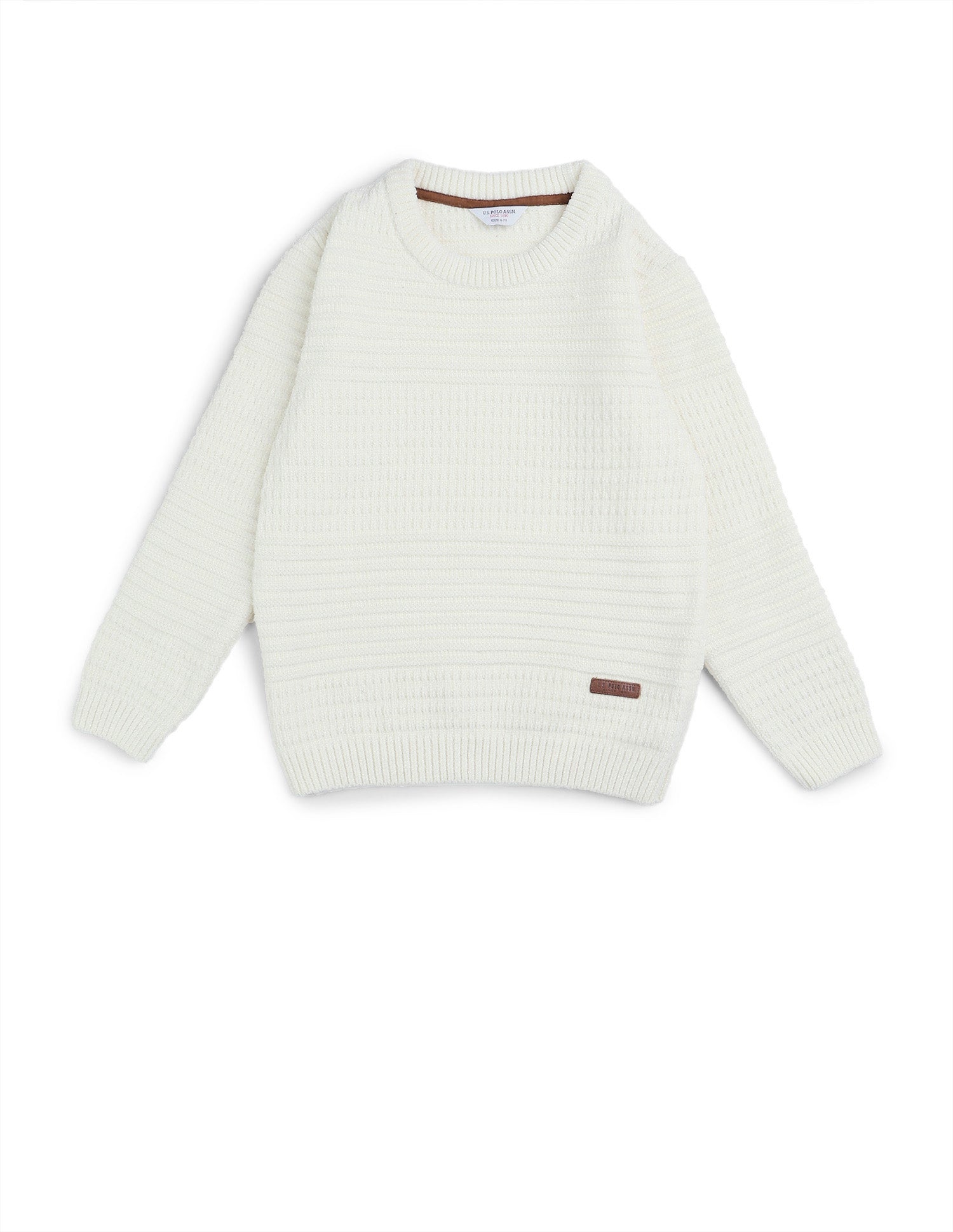 Boys Textured Mini Me Sweater White - U.S. POLO ASSN. | Large