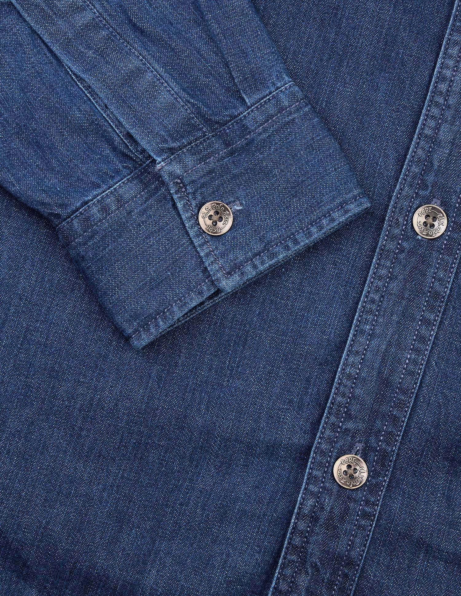 Solid Regular Fit Denim Jacket Indigo - U.S. Polo Assn. India | Large