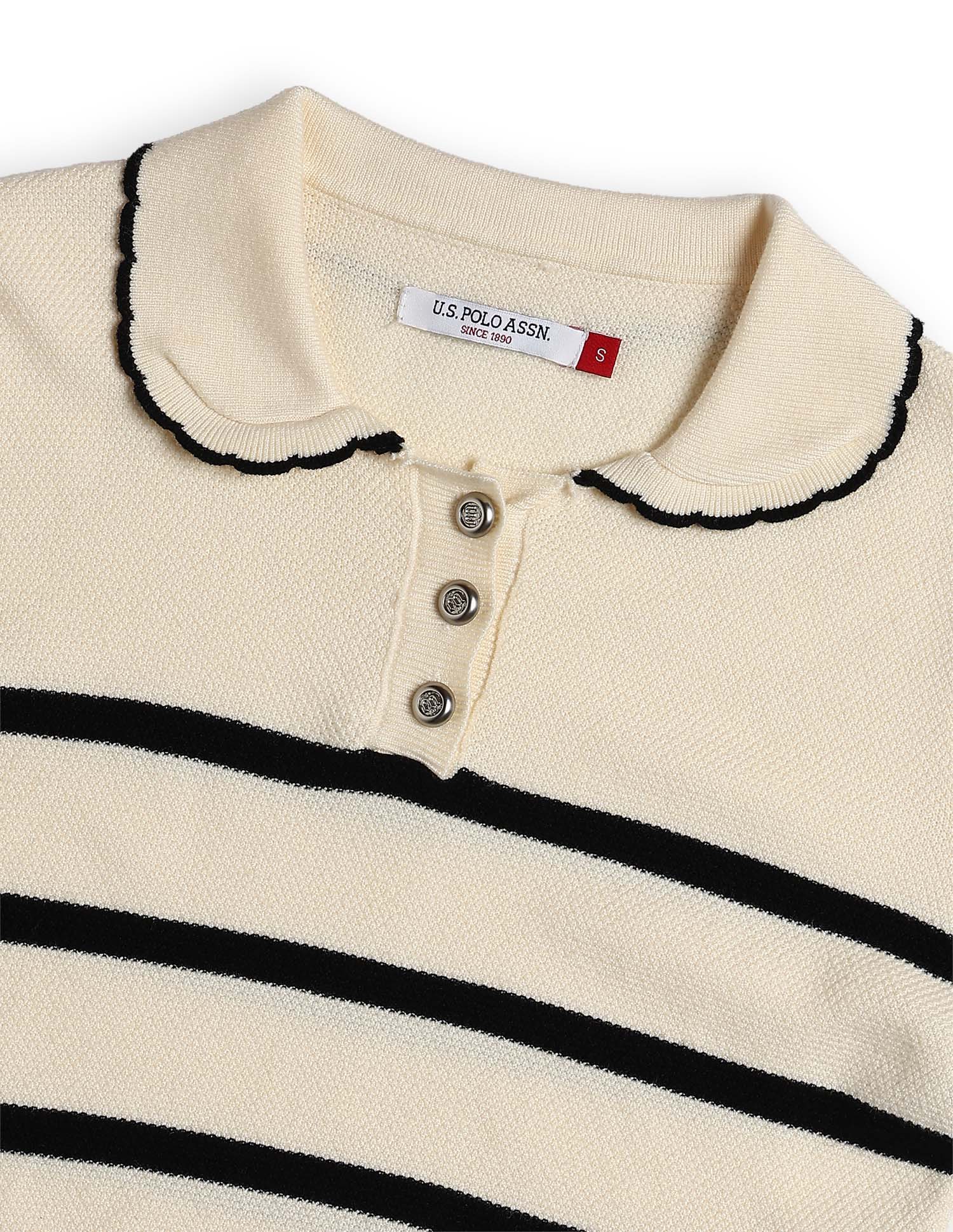 Horizontal Striped Ribbed Knit Sweater Multi-colour - U.S. POLO ASSN. | Large