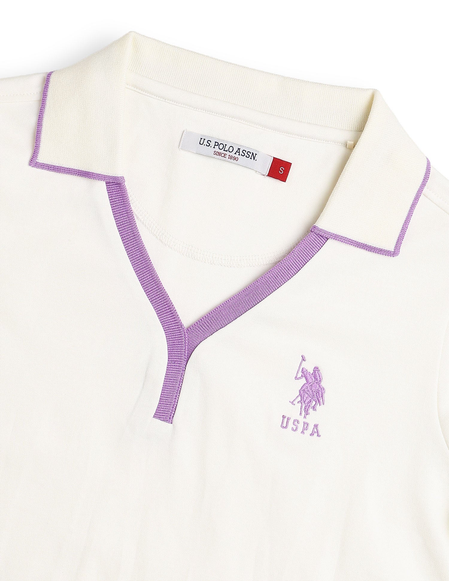 Solid Regular Fit Polo Shirt Off White - U.S. Polo Assn. India | Large