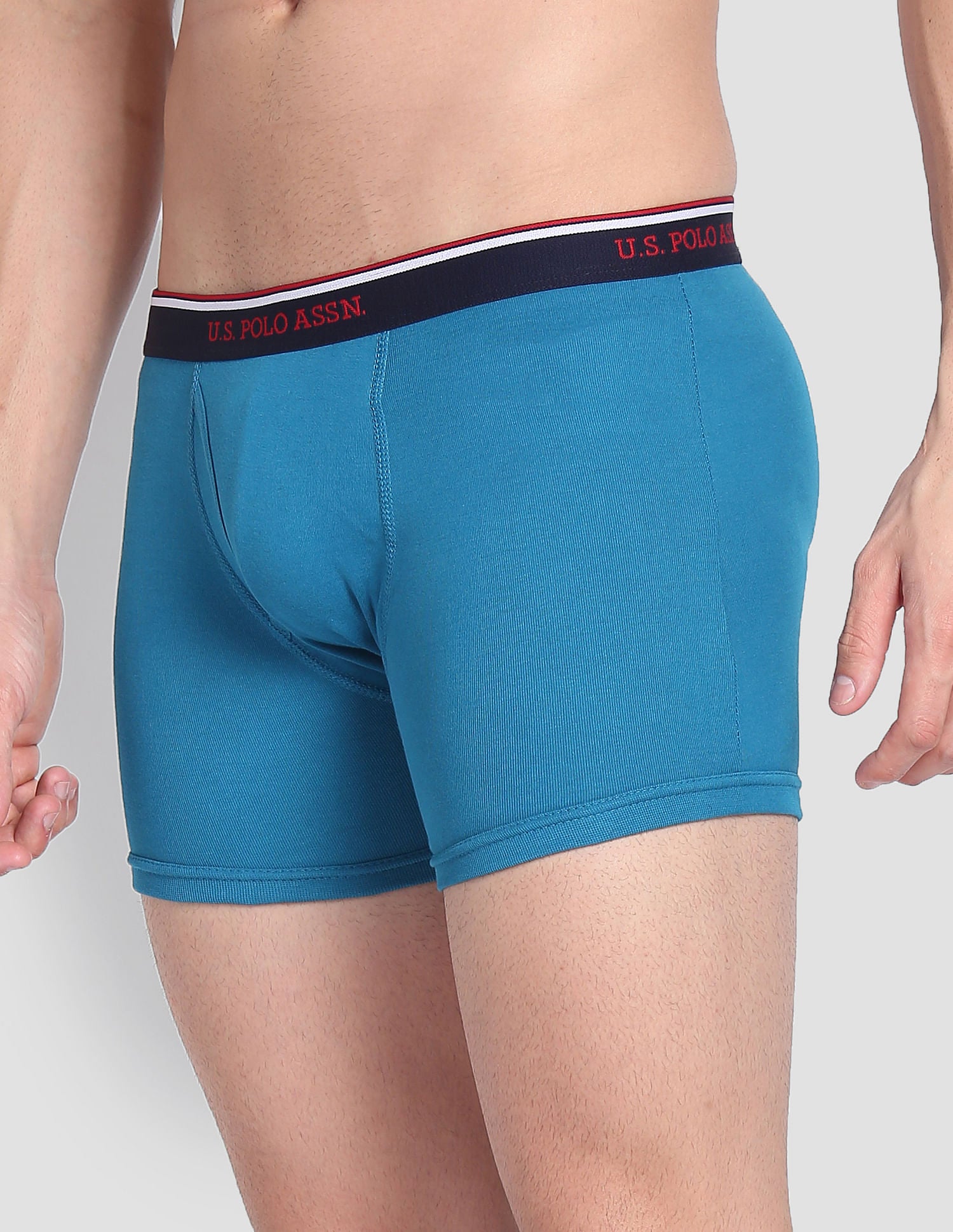 Cotton Mid Rise 1667 Trunks - Pack Of 3 Red, Black and Green - U.S. POLO ASSN. | Large