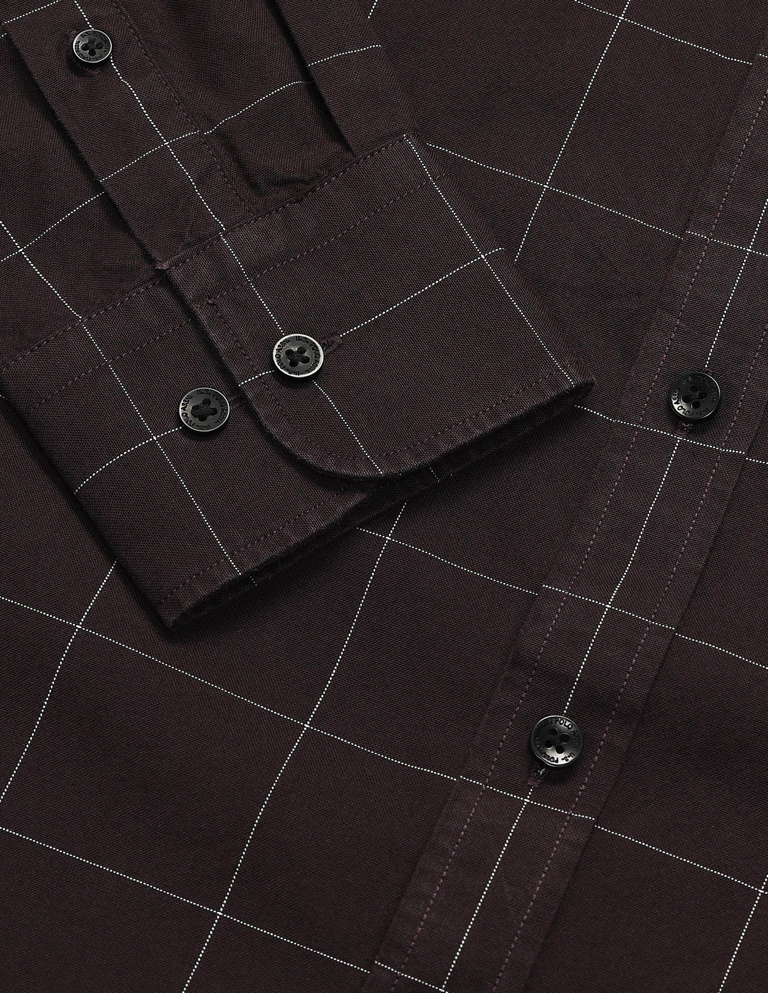 Windowpane Checked Tailored Fit Shirt Maroon - U.S. Polo Assn. India | Large