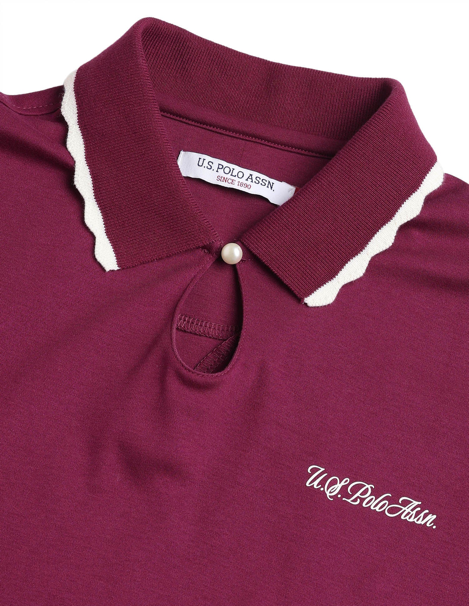 Regular Fit Solid Polo Shirt Wine - U.S. Polo Assn. India | Large