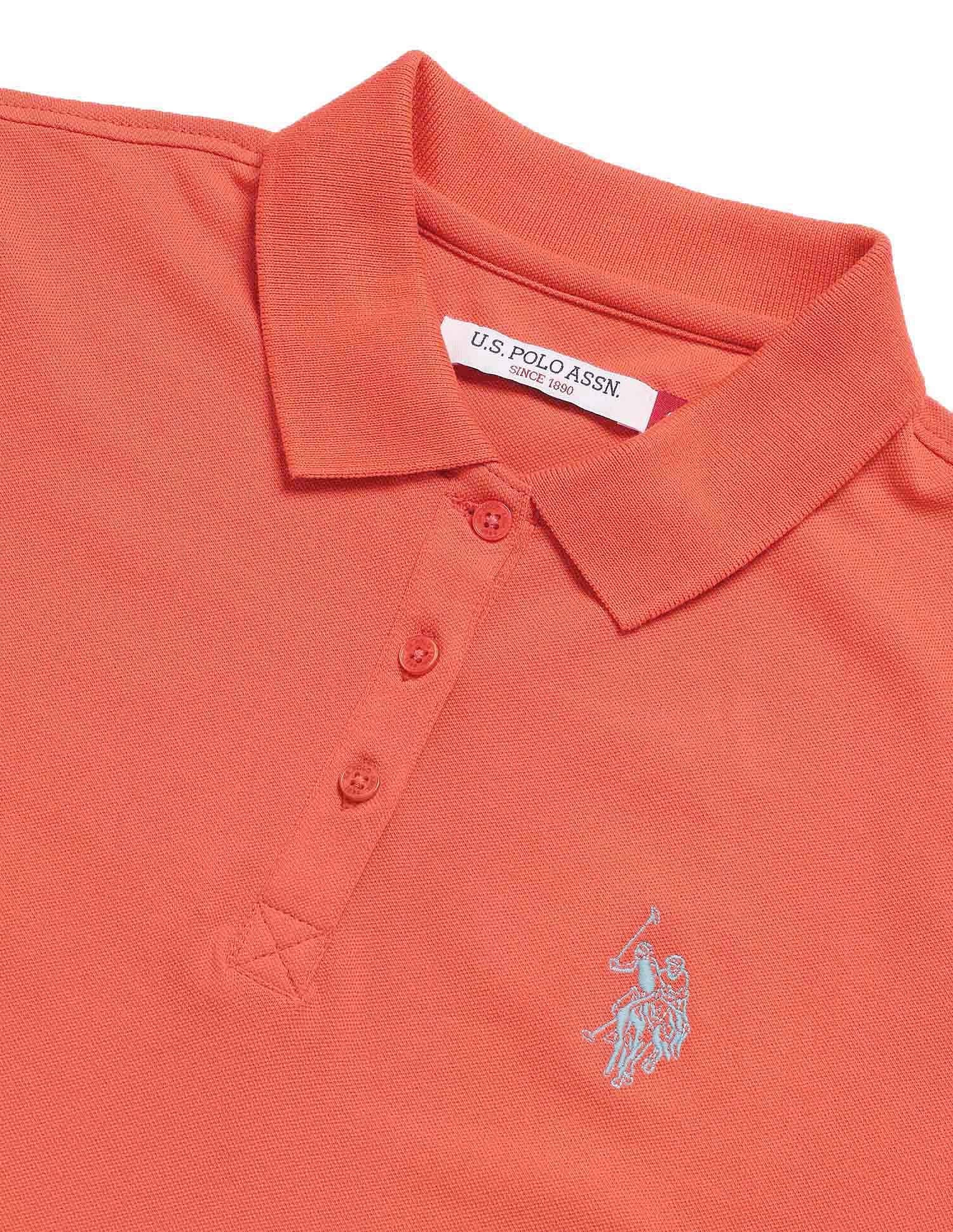 Regular Fit Solid Polo Shirt Coral - U.S. POLO ASSN. | Large