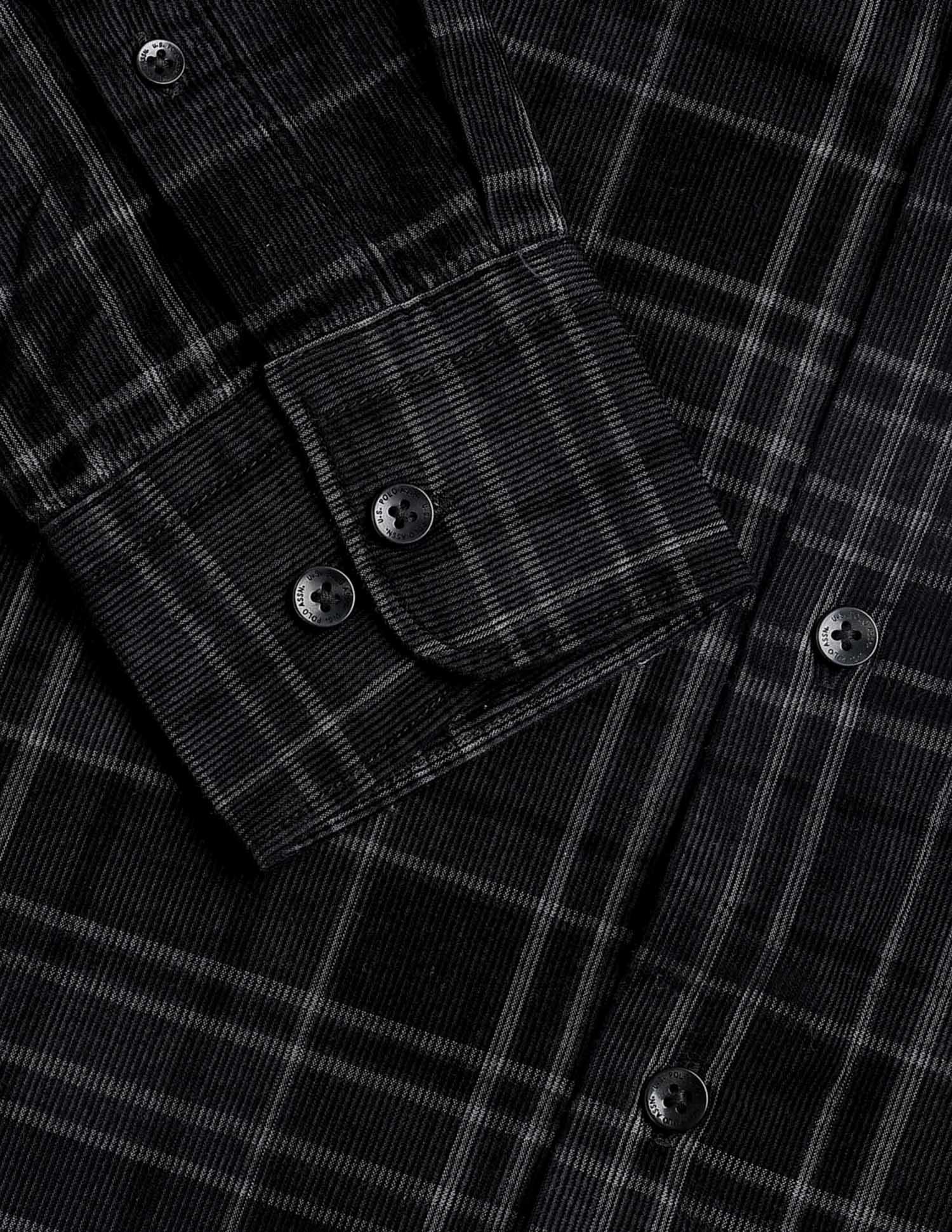 Corduroy Tailored Fit Shirt Black - U.S. POLO ASSN. | Large