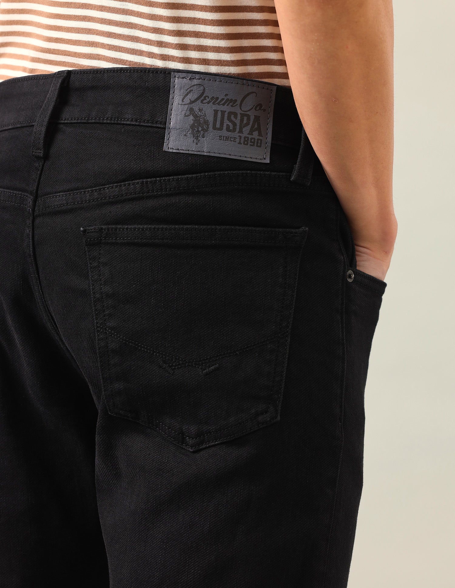 Brandon Slim-Tapered Fit Black Jeans Black - U.S. Polo Assn. India | Large