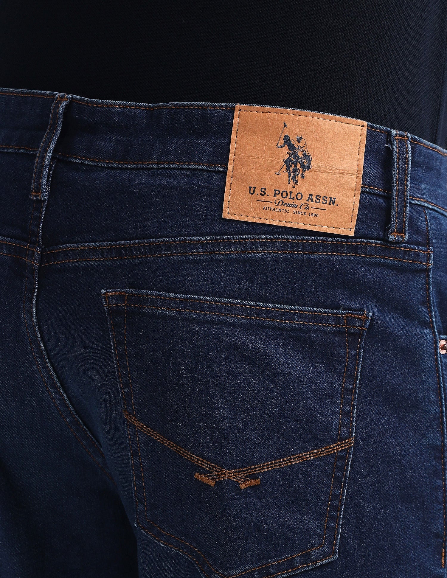 Brandon Slim Tapered Fit Blue Jeans Dark Blue - U.S. Polo Assn. India | Large