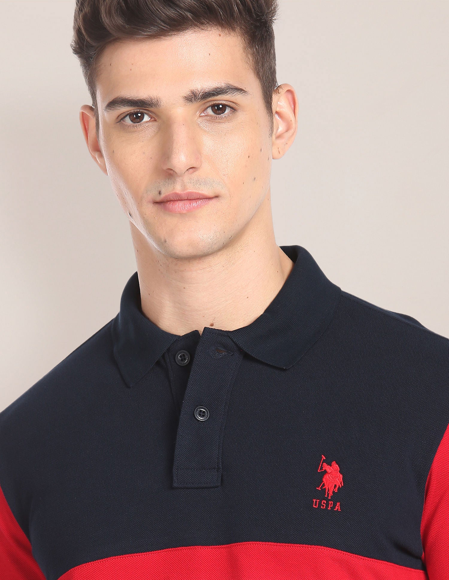 Brand Embroidered Cotton Polo Shirt Navy - U.S. POLO ASSN. | Large