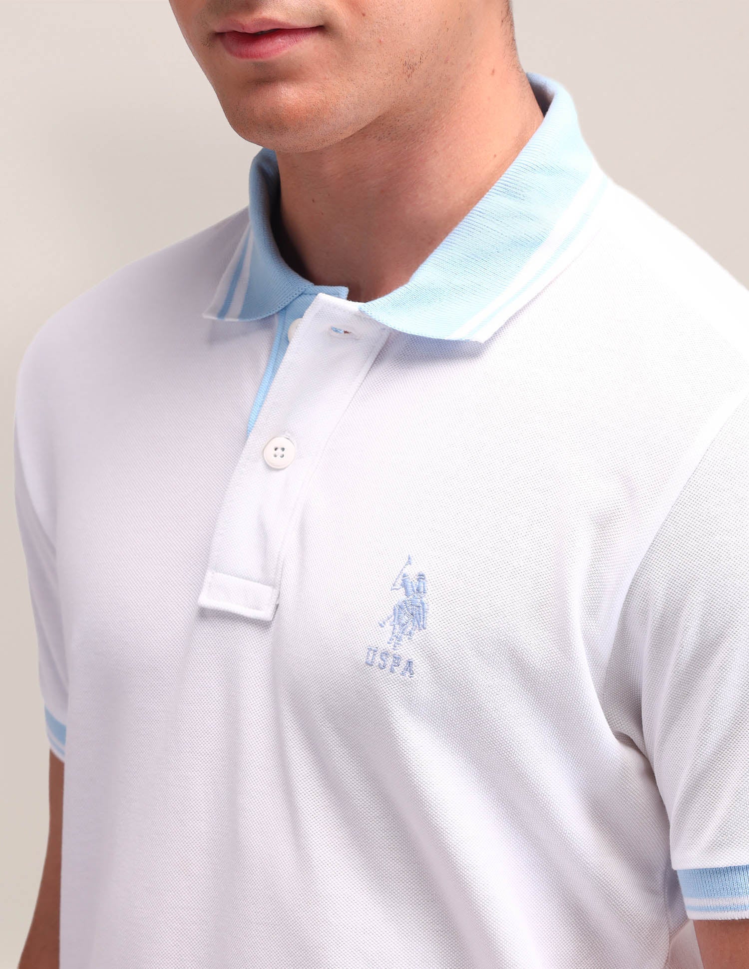 Cotton Slim Fit Polo Shirt White - U.S. Polo Assn. India | Large