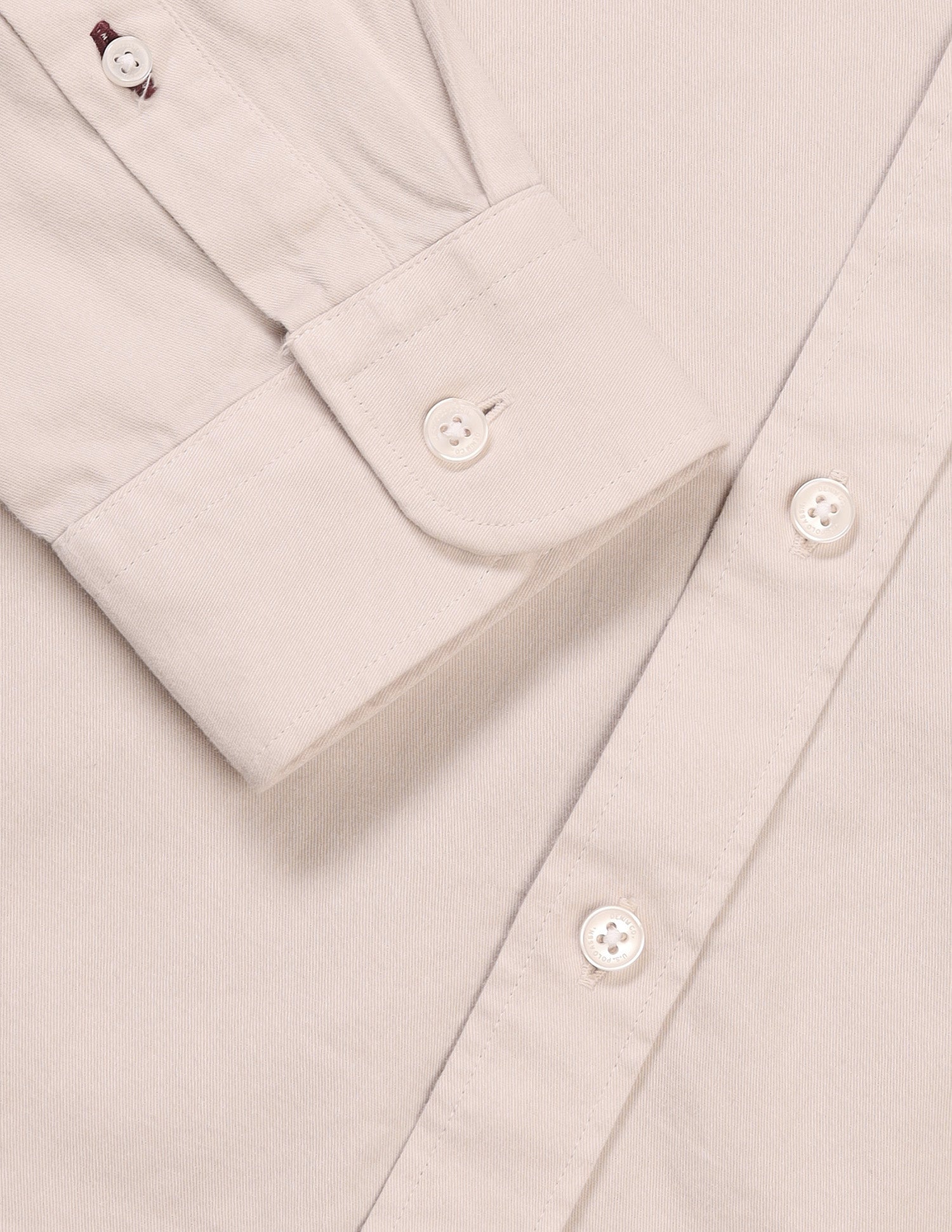 Solid Slim Fit Shirt Beige - U.S. POLO ASSN. | Large