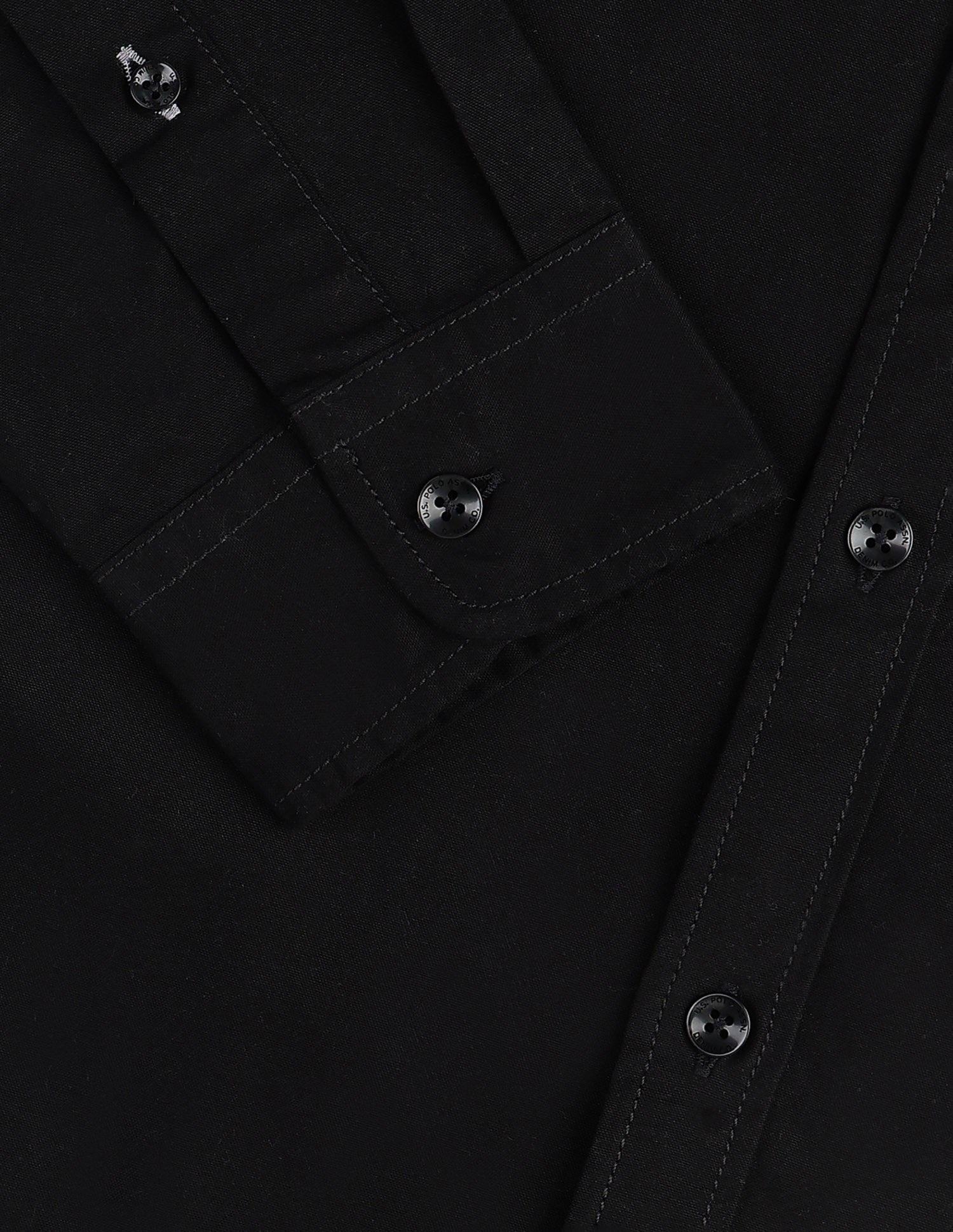 Regular Fit Solid Shirt Black - U.S. Polo Assn. India | Large