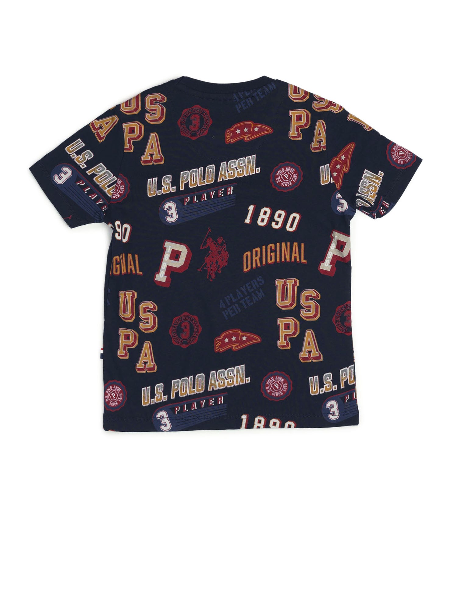 Boys Graphic Printed Pure Cotton T Shirt Navy - U.S. POLO ASSN. | Large