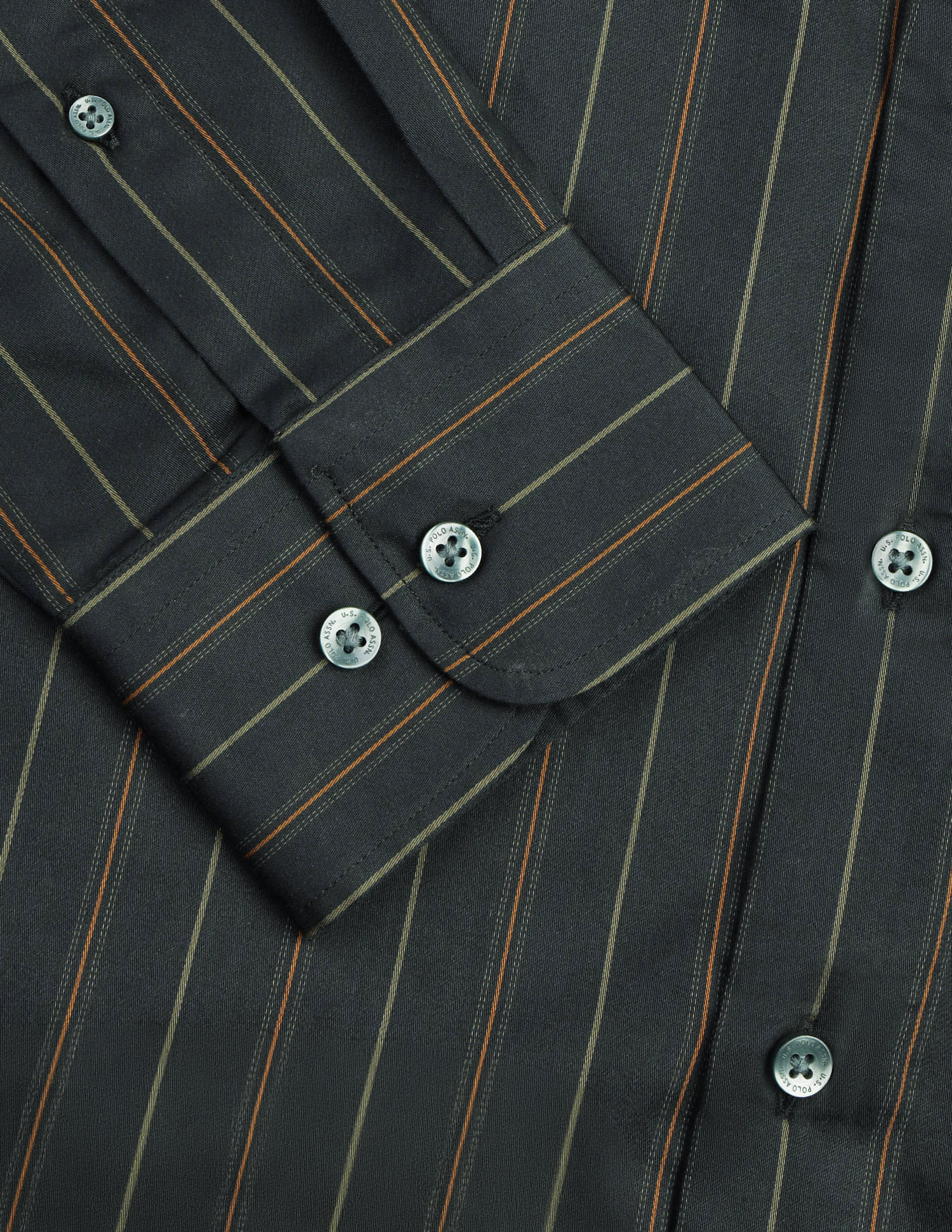 Vertical Striped Satin Shirt Green - U.S. Polo Assn. India | Large