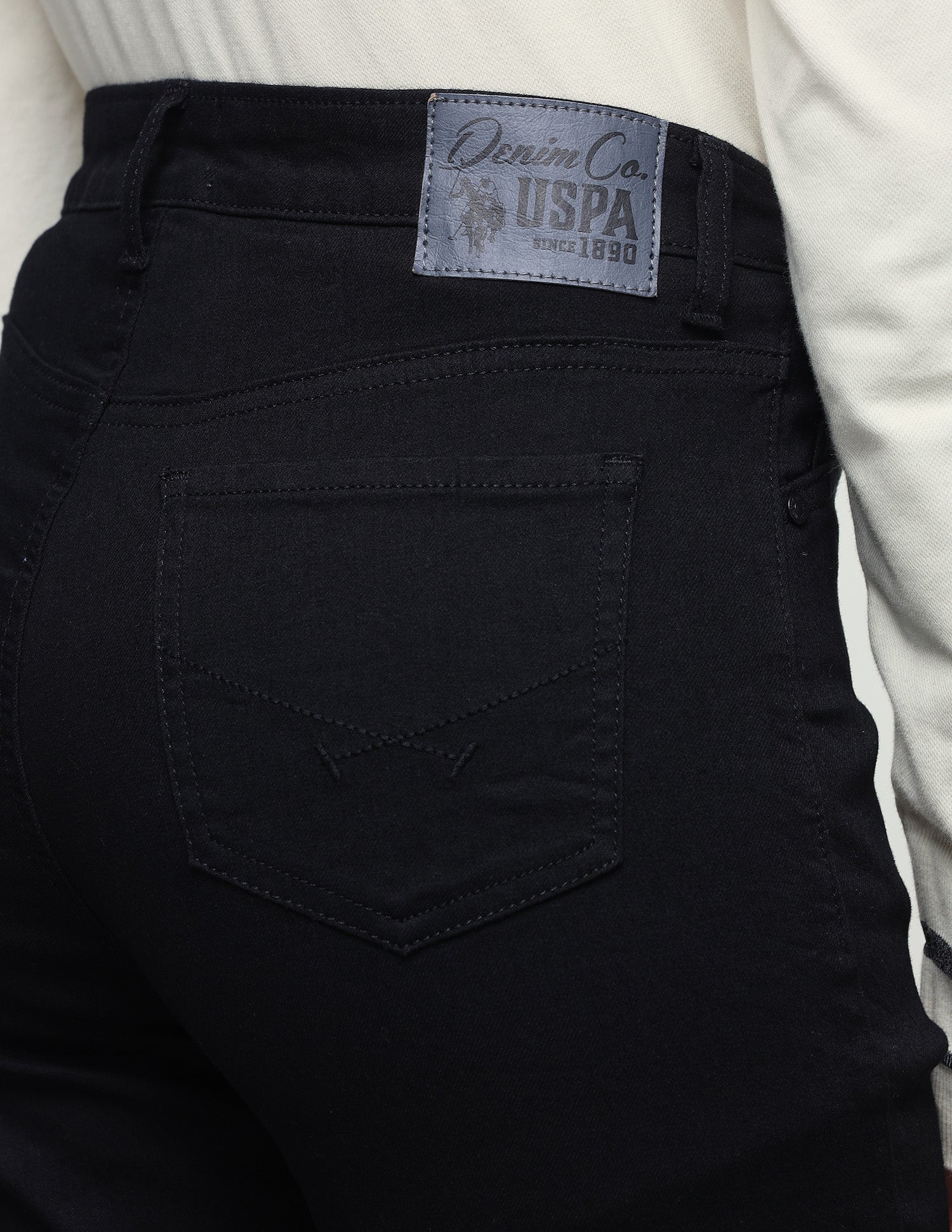 Flared Fit Black Jeans Rinse Black - U.S. Polo Assn. India | Large