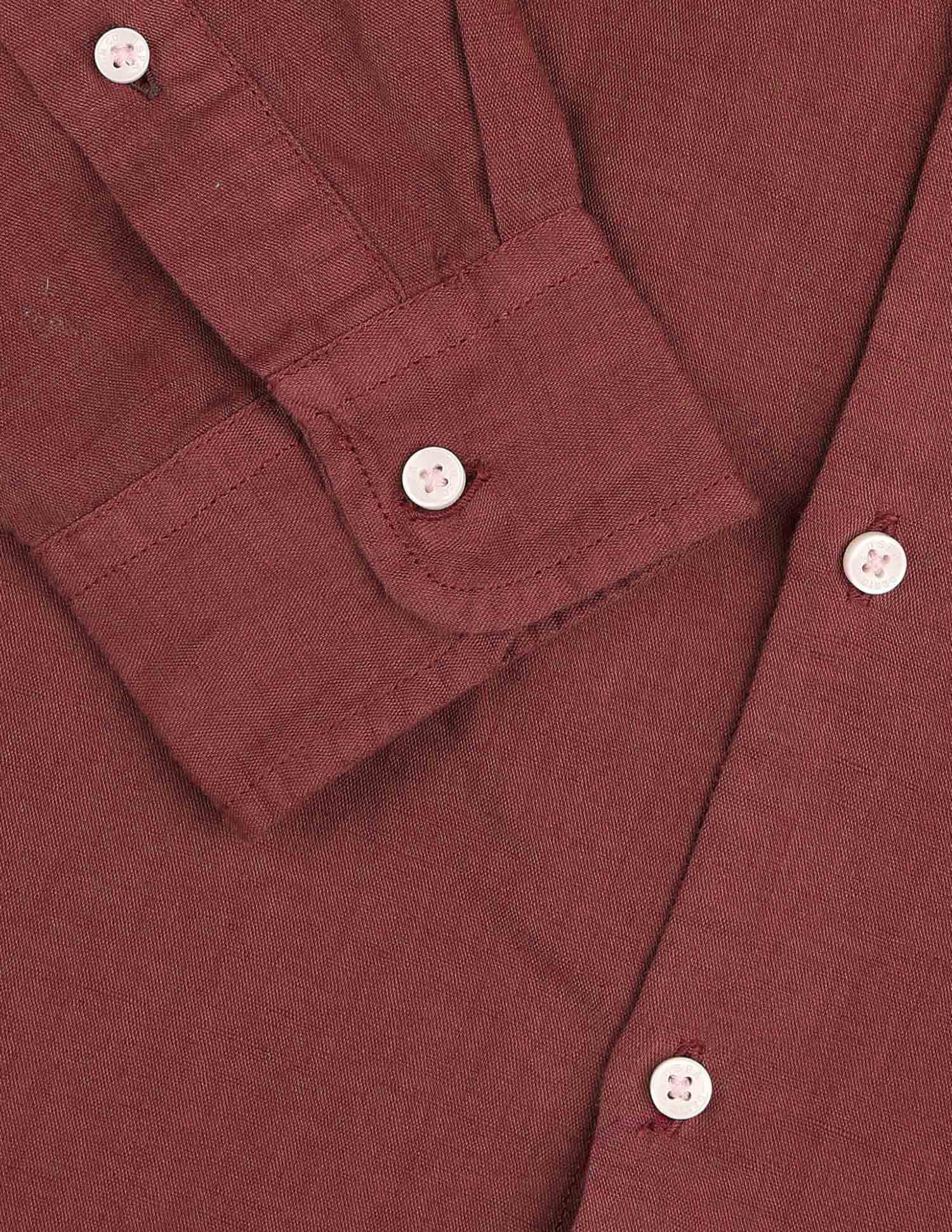 Solid Regular Fit Mandarin Shirt Rust - U.S. Polo Assn. India | Large