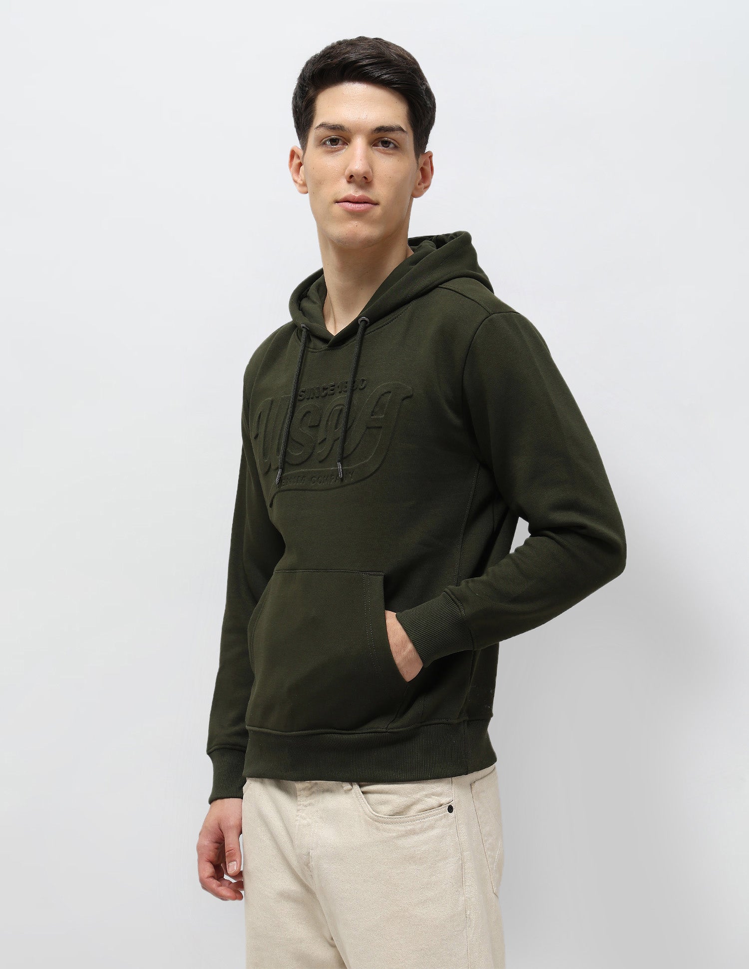 Brand Embossed Regular Fit Sweatshirt Olive - U.S. POLO ASSN. | Large