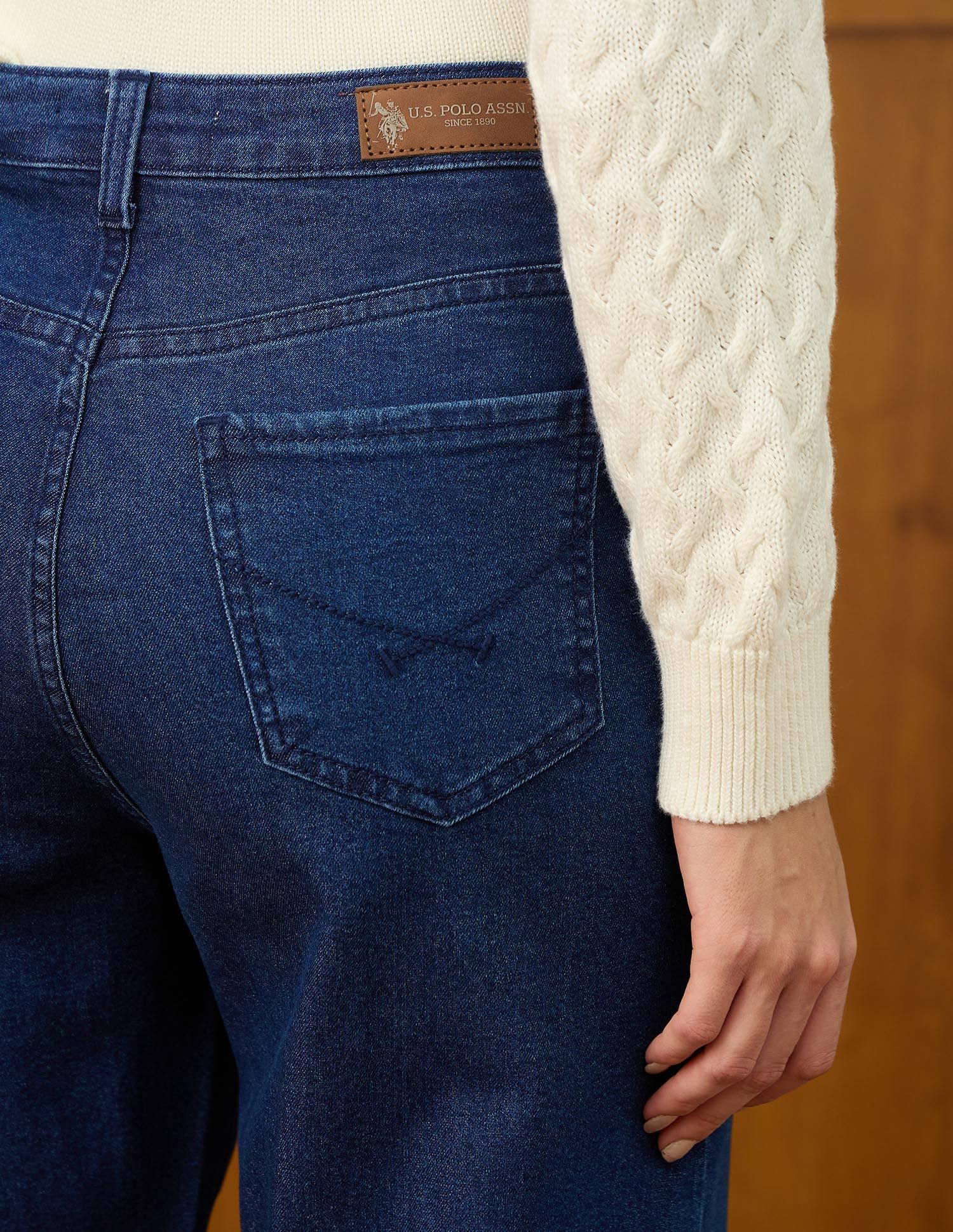 High Rise Carrot Fit Jeans Blue - U.S. POLO ASSN. | Large