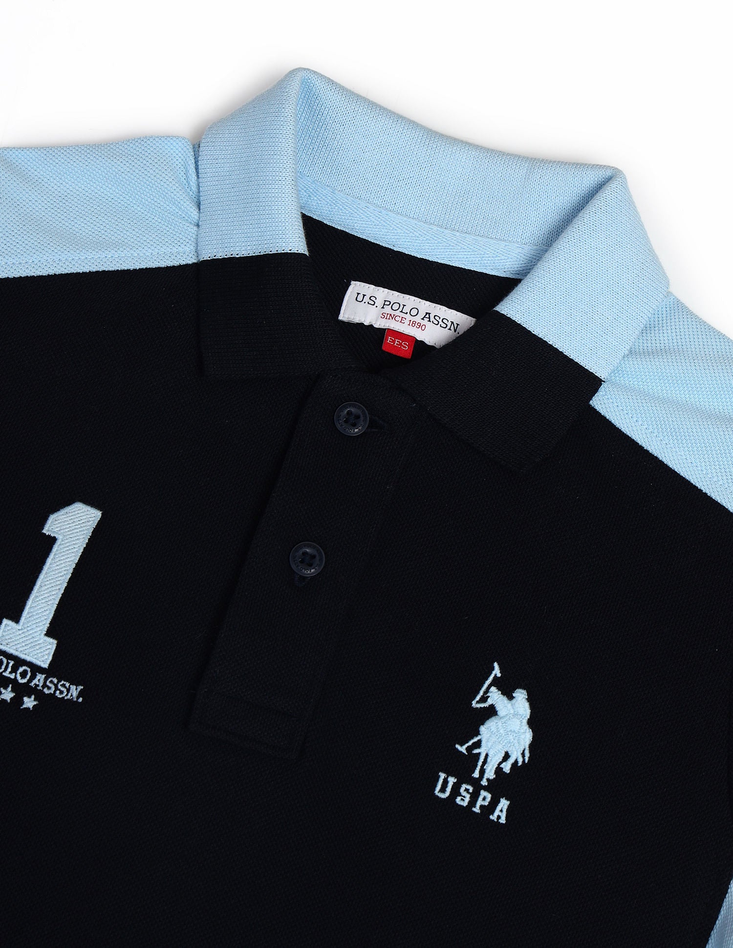 Boys Cotton Printed Polo Shirt Blue - U.S. Polo Assn. India | Large