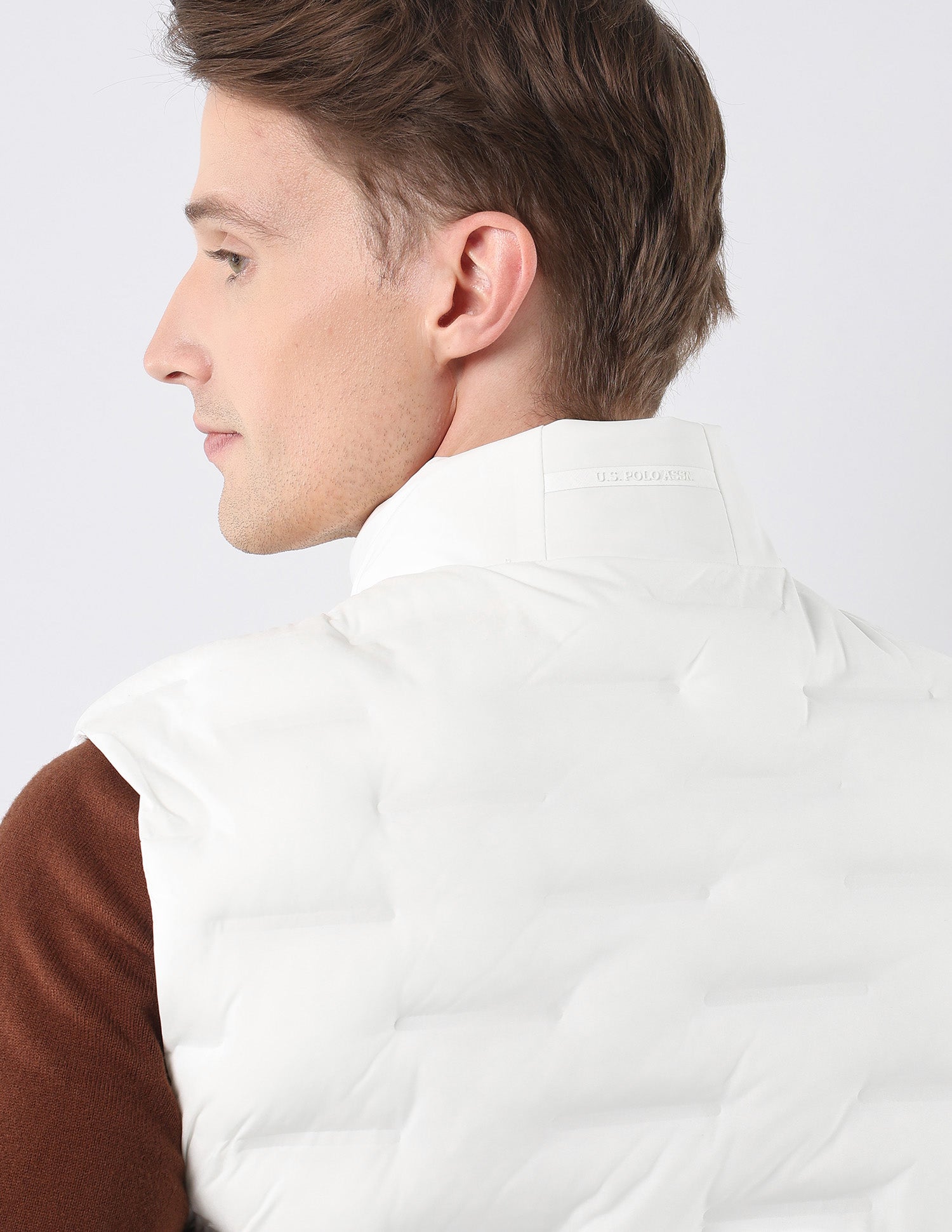 Solid Regular Fit Jacket White - U.S. Polo Assn. India | Large