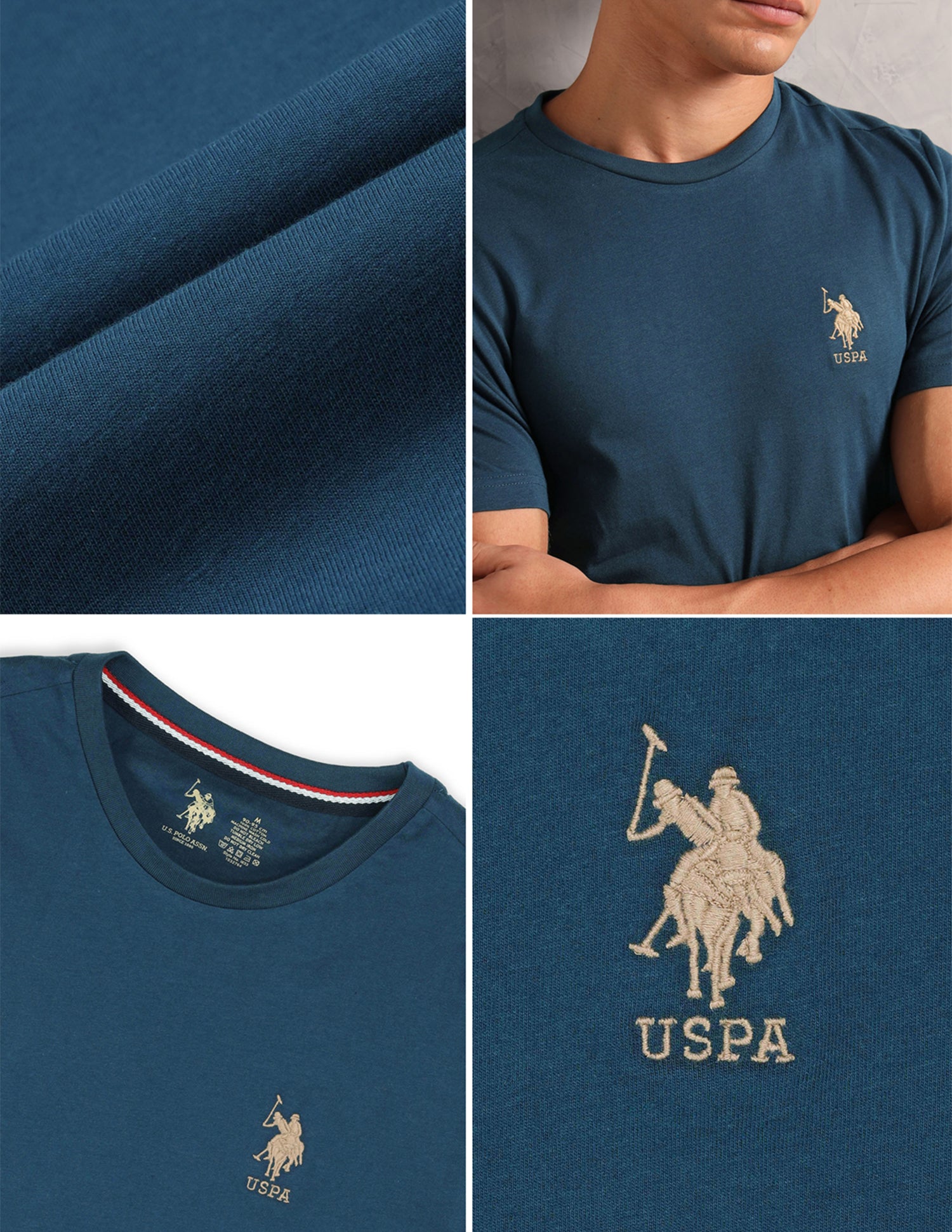 Pure Cotton Comfort Fit I633 Lounge T-Shirt - Pack Of 1 Teal - U.S. POLO ASSN. | Large