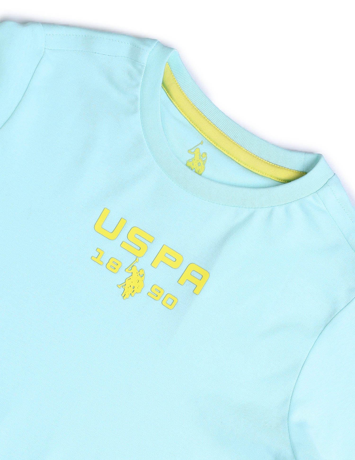 Boys Solid Regular Fit T-Shirt Light Blue - U.S. POLO ASSN. | Large