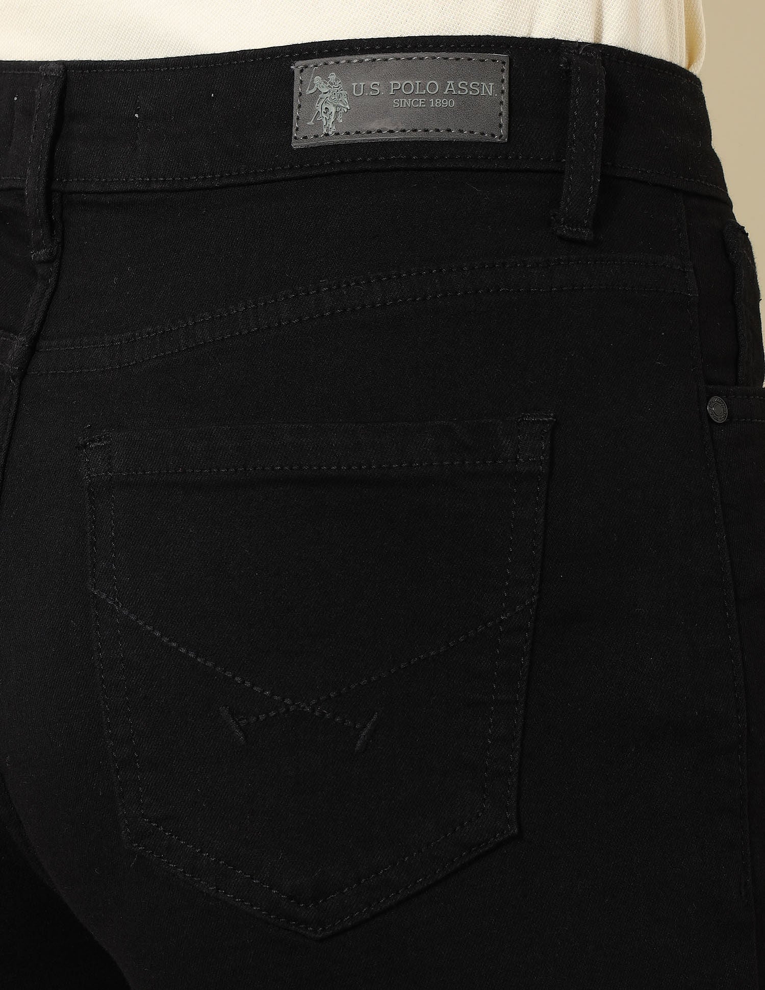High Rise Super Skinny Fit Jeans Jet Black - U.S. Polo Assn. India | Large