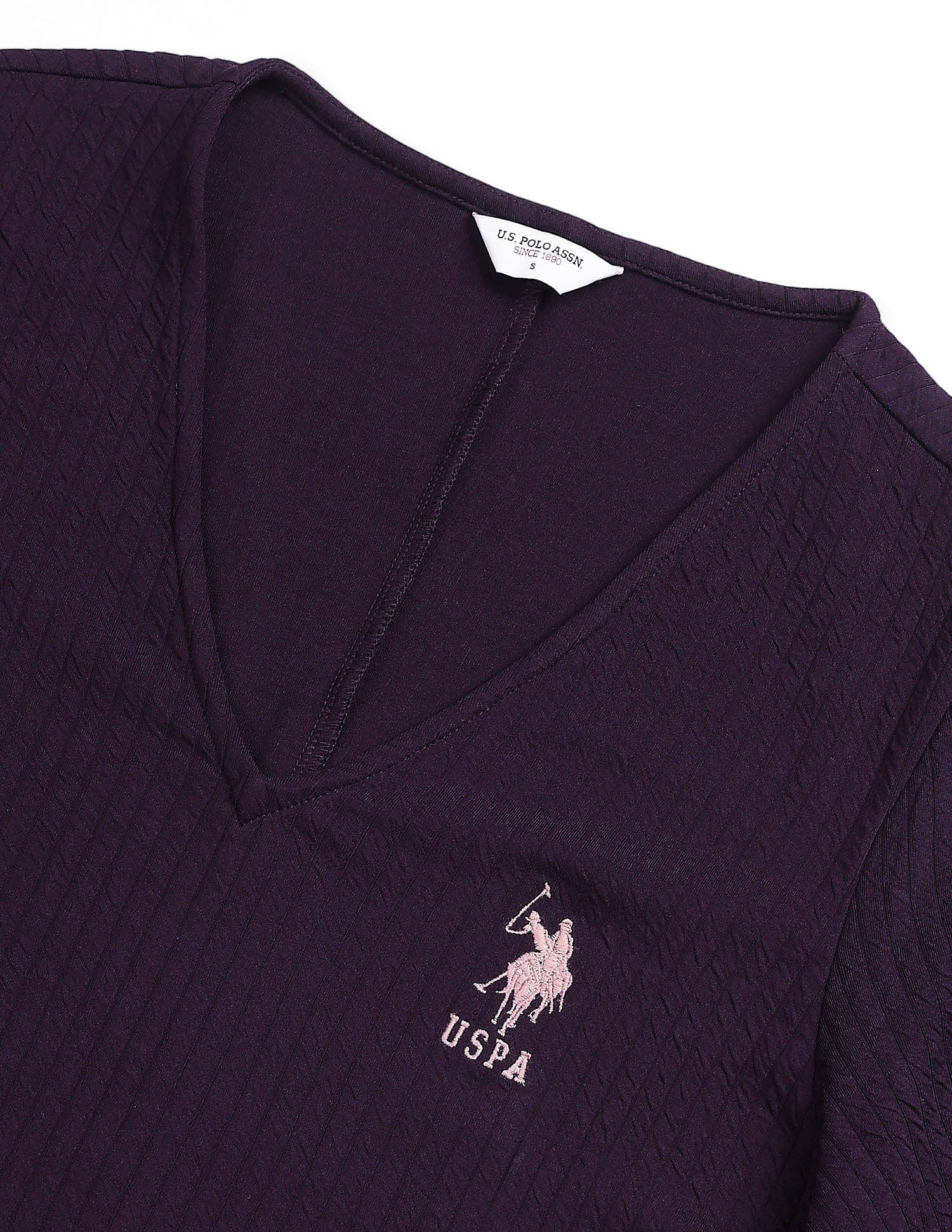 Textured Midi Sheath Dress Purple - U.S. POLO ASSN. | Large