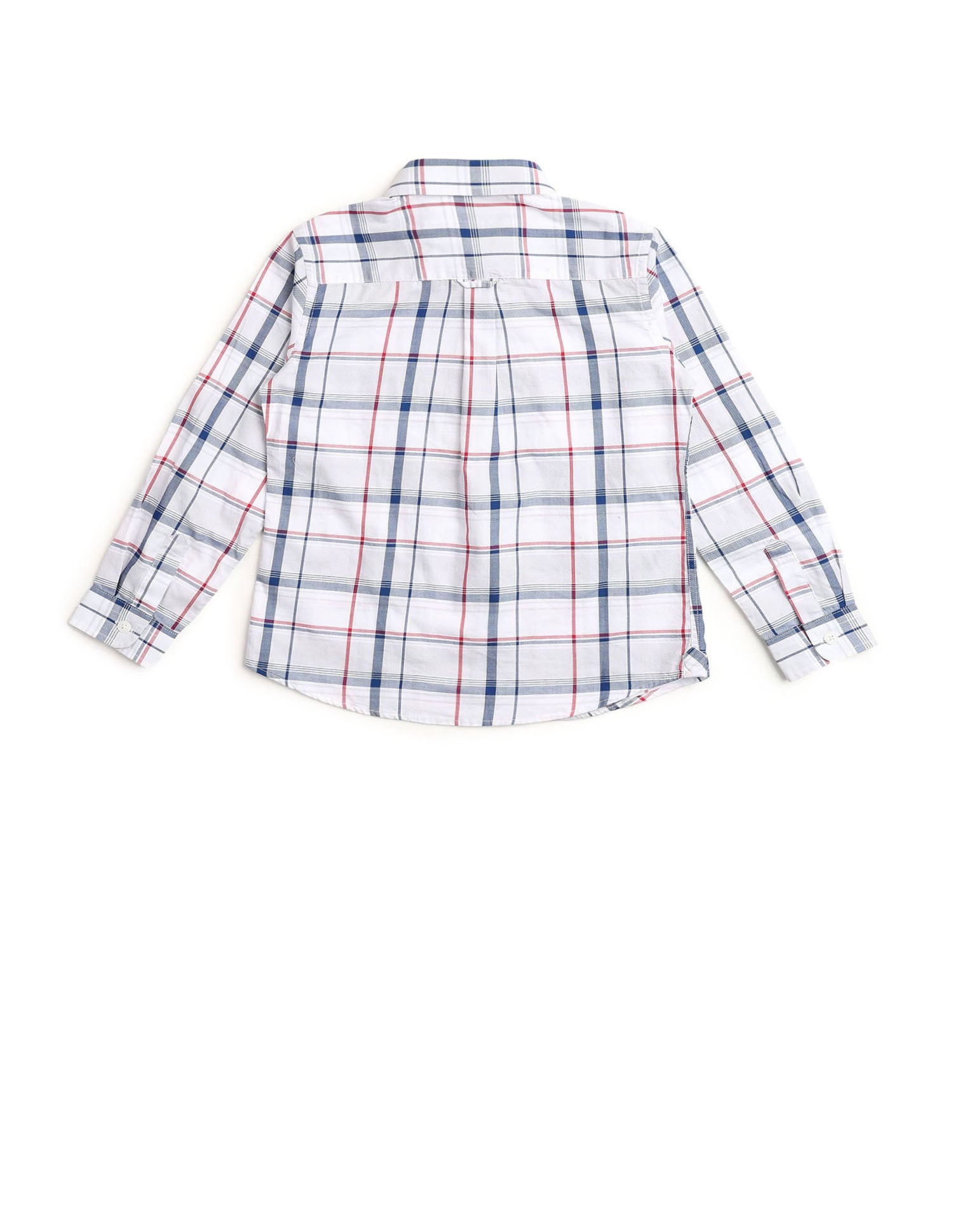 Boys Grid Tattersall Checked Regular Fit Shirt Blue - U.S. POLO ASSN. | Large