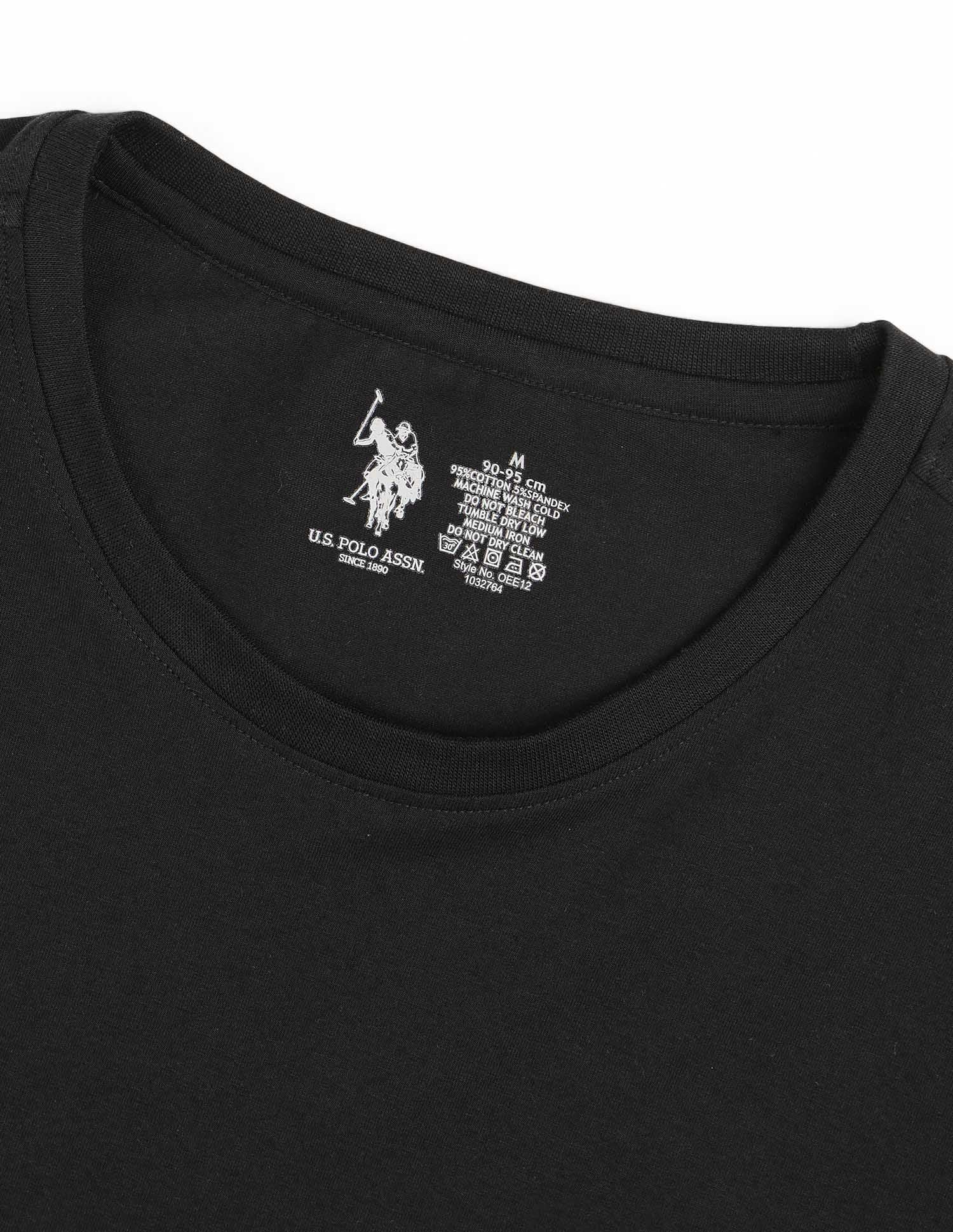 Comfort Fit Pure Cotton OEE12 Lounge T-Shirt - Pack Of 1 Black - U.S. POLO ASSN. | Large