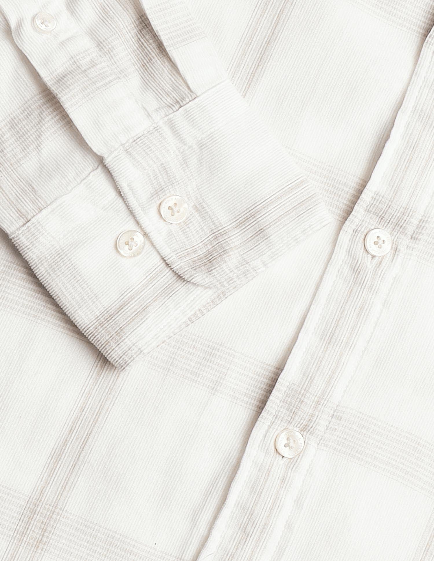 Corduroy Grid Tattersall Checked Shirt Ivory - U.S. POLO ASSN. | Large