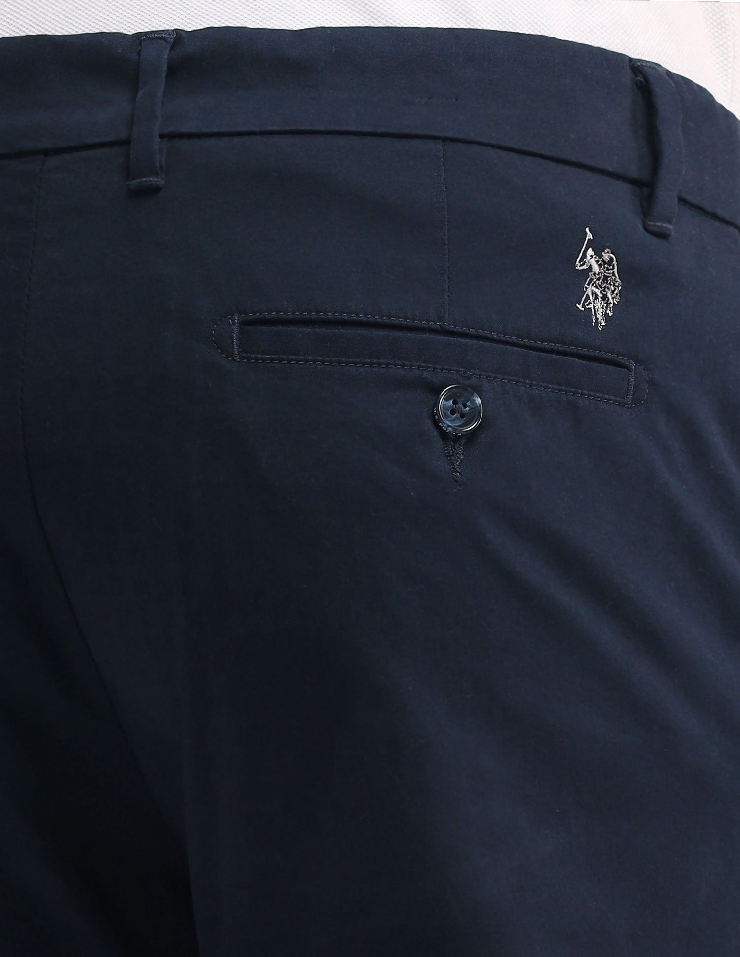 Riley Straight Fit Twill Trousers Navy - U.S. Polo Assn. India | Large
