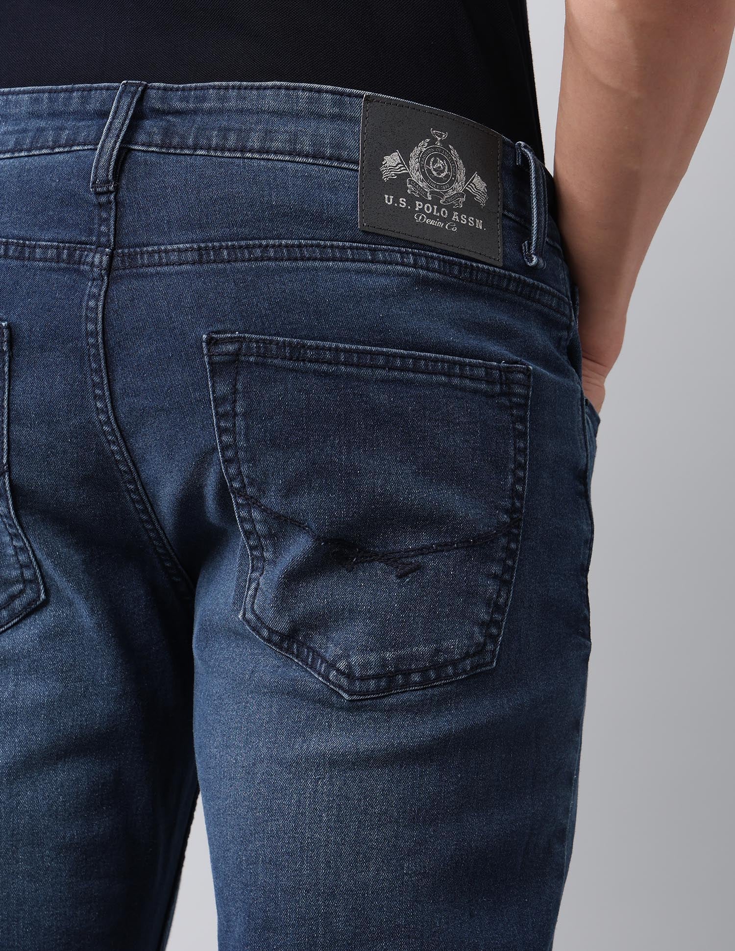 Cole Comfort Cropped Fit Blue Jeans Blue - U.S. POLO ASSN. | Large