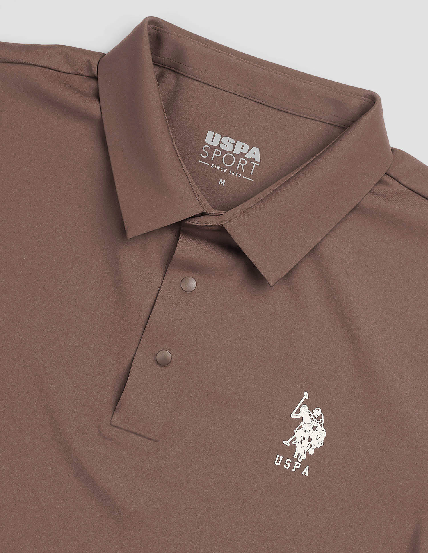 Brand Embossed Active Polo Shirt Brown - U.S. POLO ASSN. | Large