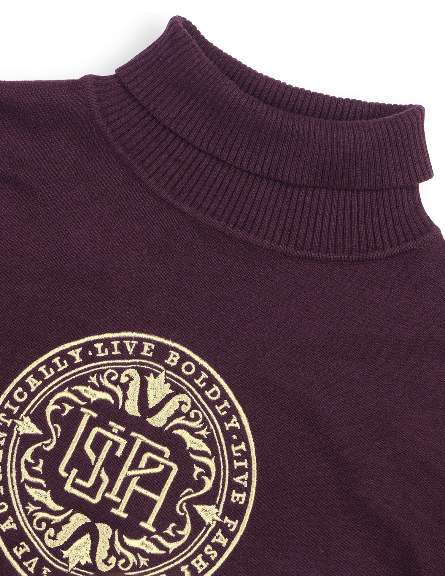 Brand Embroidered Regular Fit Sweater Wine - U.S. Polo Assn. India | Large