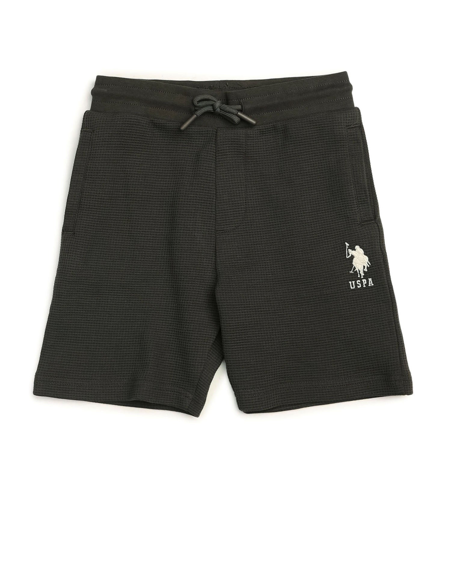 Boys Textured Regular Fit Shorts Olive - U.S. POLO ASSN. | Large