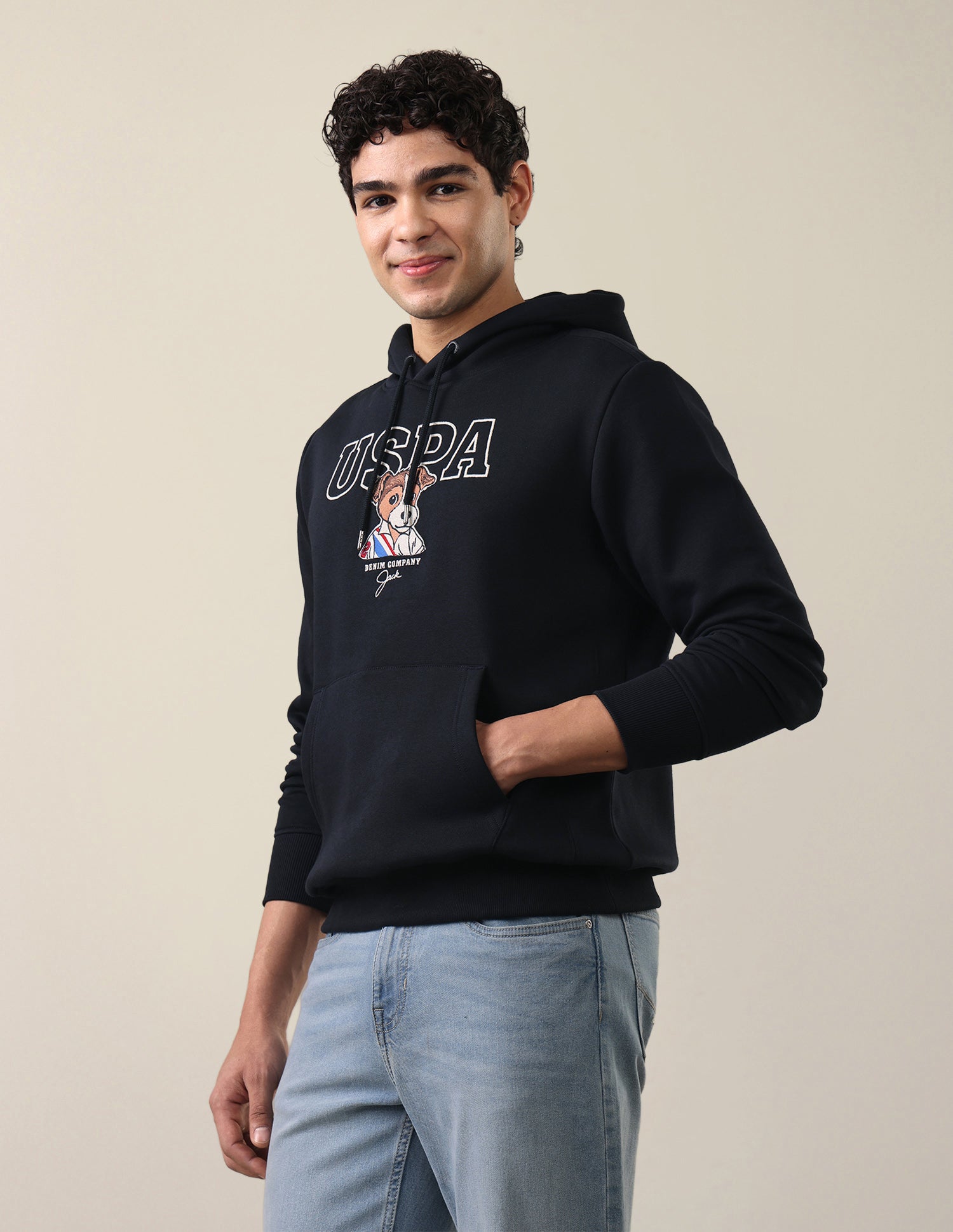 Graphic Brand Embroidered Regular Fit Sweatshirt Navy - U.S. Polo Assn. India | Large