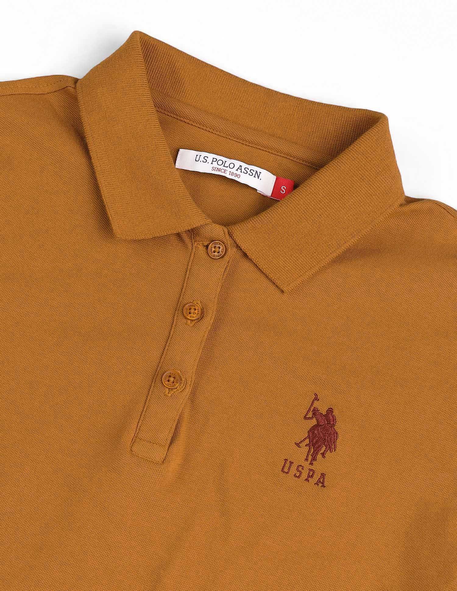 Regular Fit Solid Polo Shirt Orange - U.S. POLO ASSN. | Large