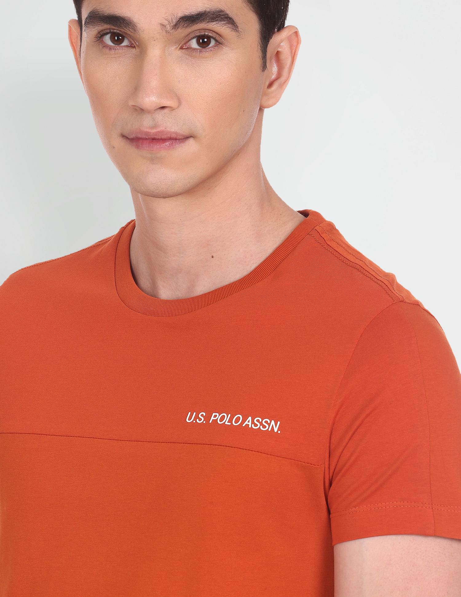 Crew Neck Solid Cotton T-Shirt Rust - U.S. POLO ASSN. | Large