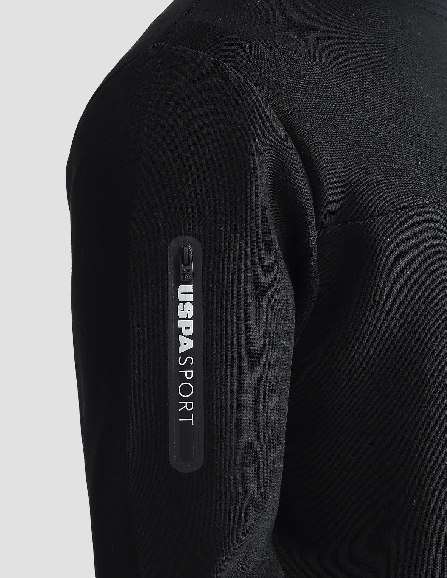 Regular Fit Zipper Active Sweatshirt Black - U.S. Polo Assn. India | Large