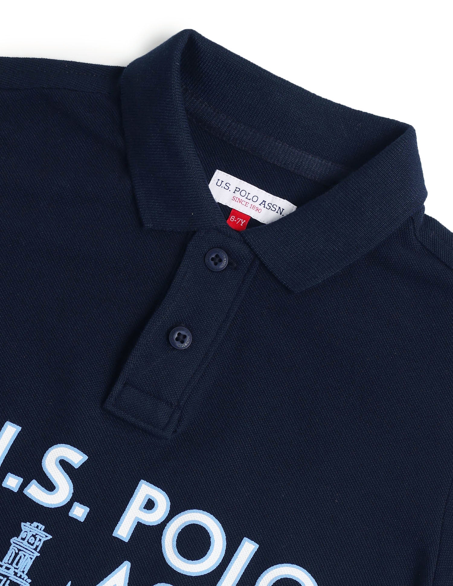 Boys Brand Printed Regular Fit Polo Shirt Navy - U.S. POLO ASSN. | Large