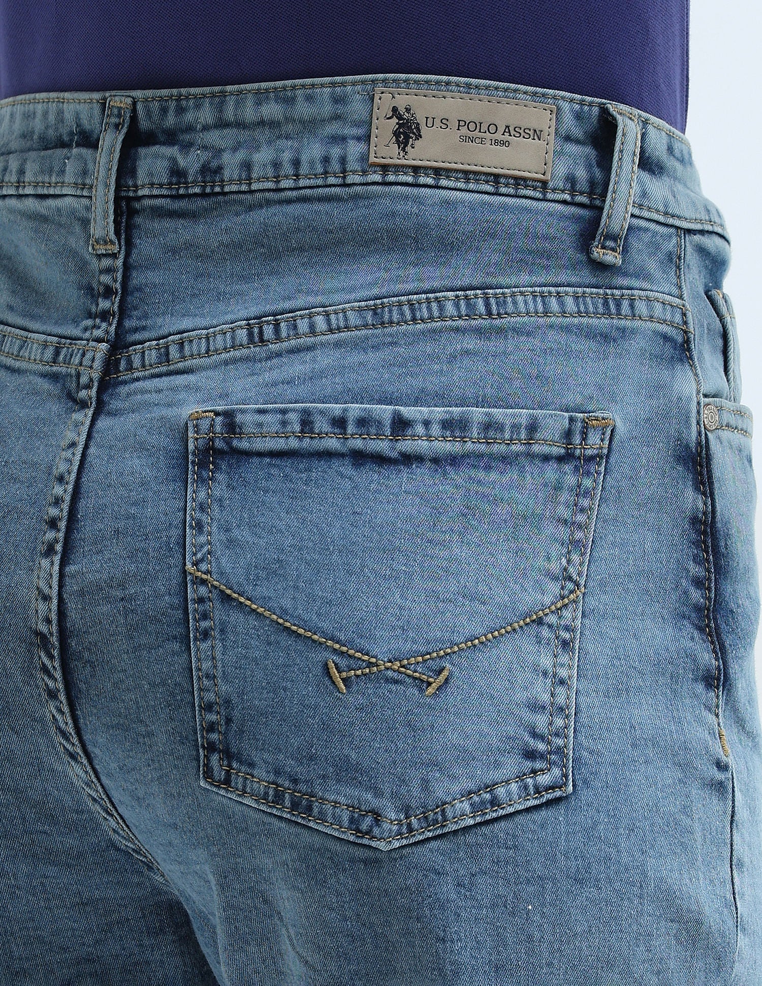 High Rise Mom Fit Jeans Light Blue - U.S. Polo Assn. India | Large